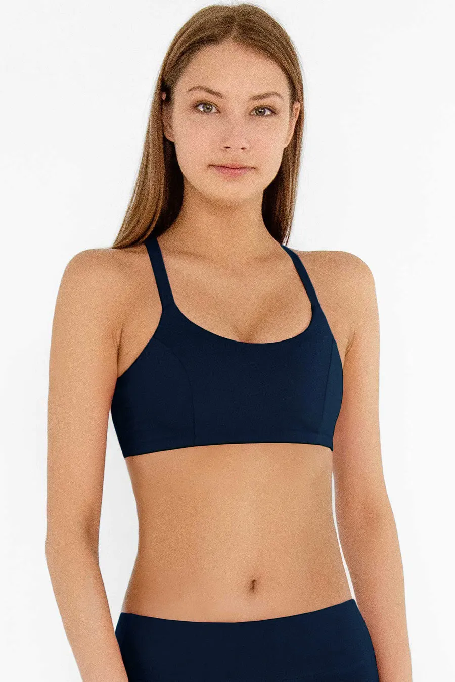 4 for $54 - Navy Blue Kelly Strappy Padded Sports Bra - Women