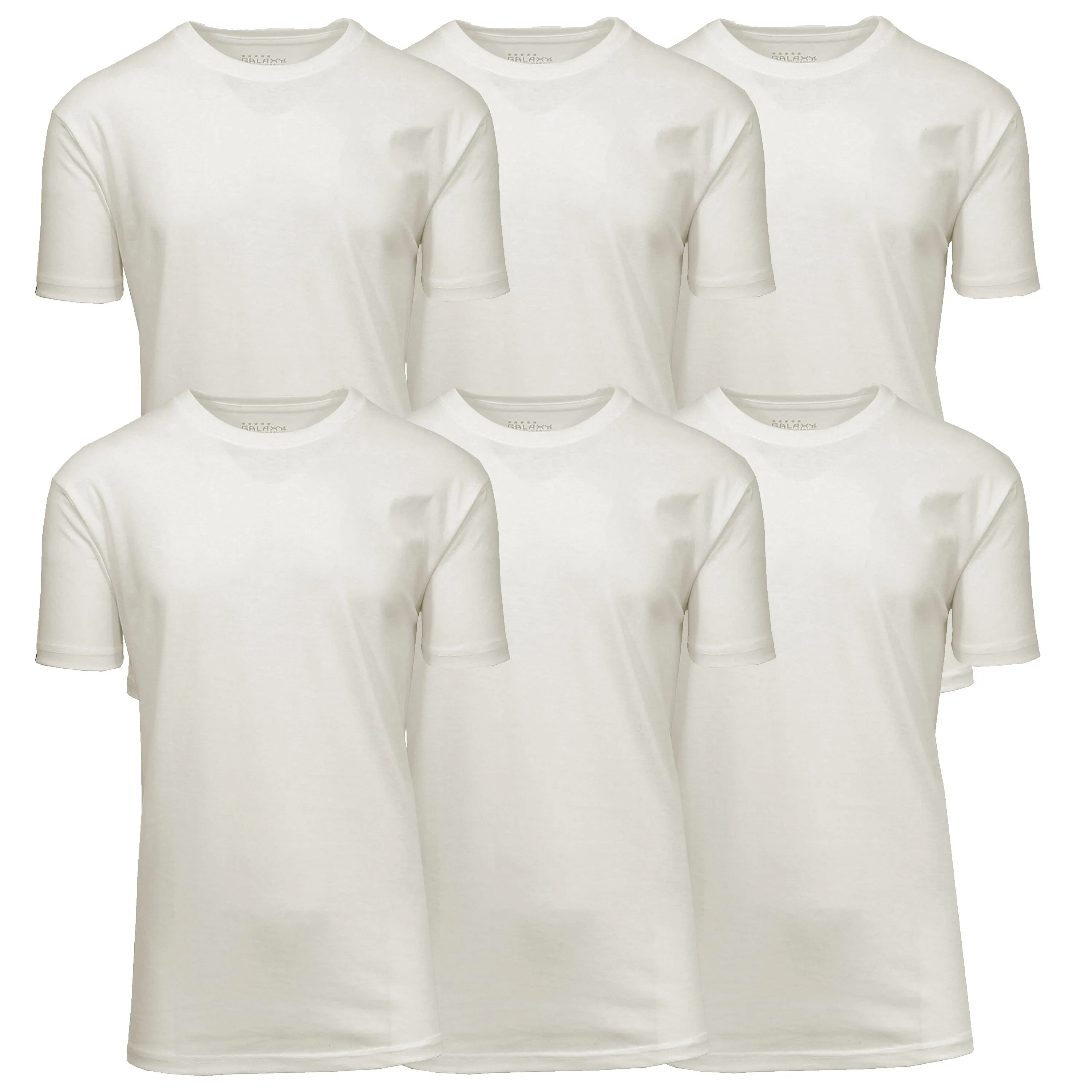 (6-Pack) Short Sleeve Crew-Neck Modern Fit Classic Tees (S-3XL)