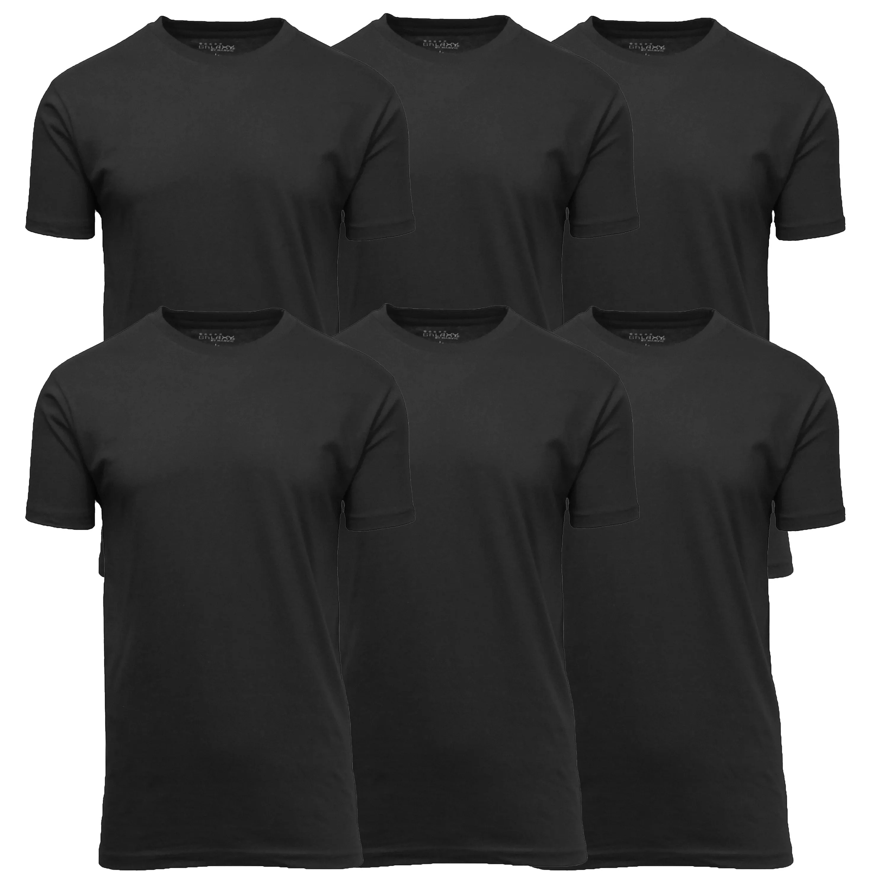 (6-Pack) Short Sleeve Crew-Neck Modern Fit Classic Tees (S-3XL)