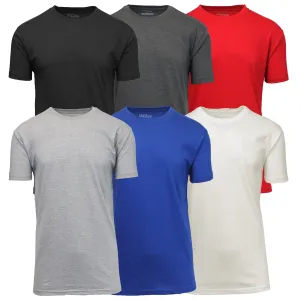 (6-Pack) Short Sleeve Crew-Neck Modern Fit Classic Tees (S-3XL)