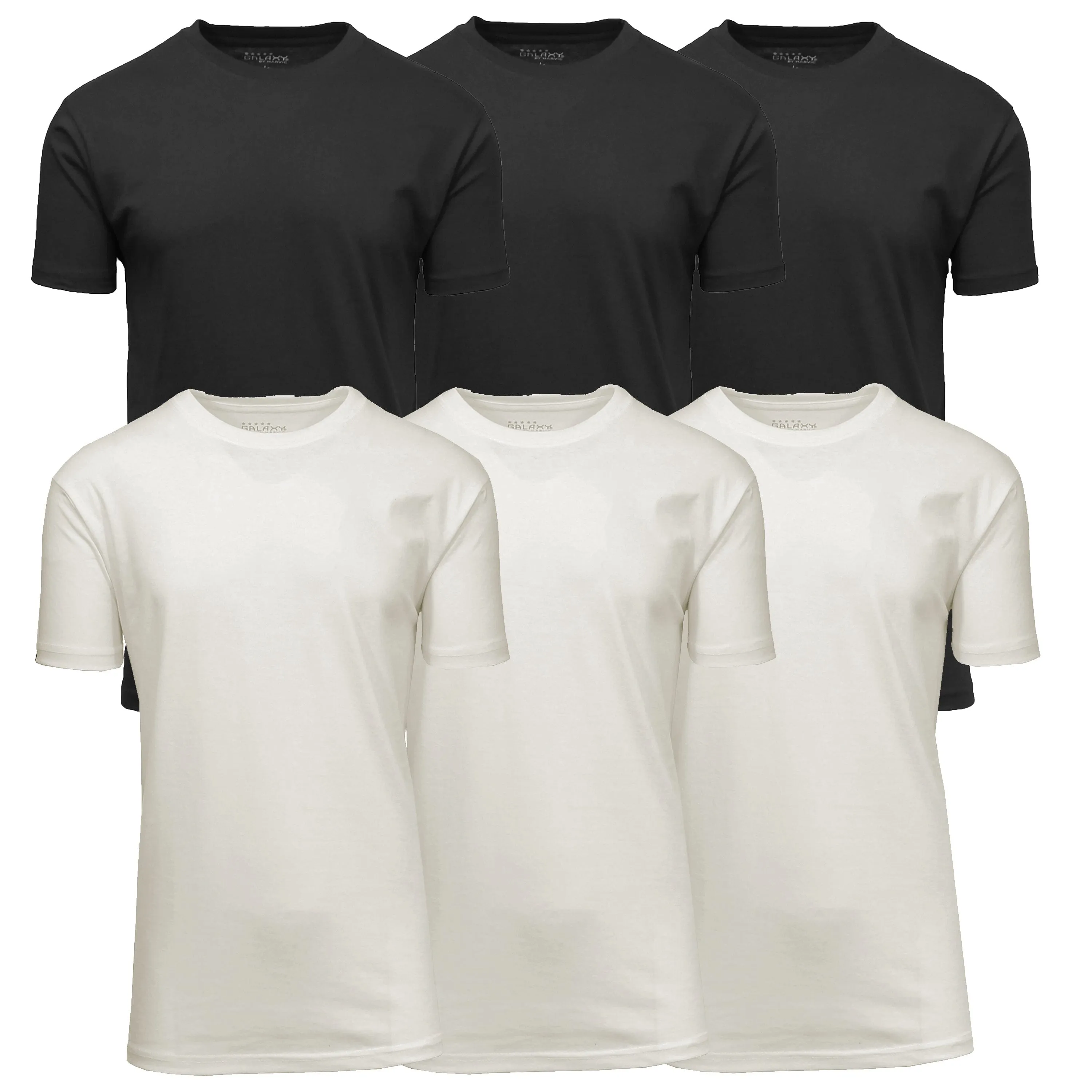 (6-Pack) Short Sleeve Crew-Neck Modern Fit Classic Tees (S-3XL)