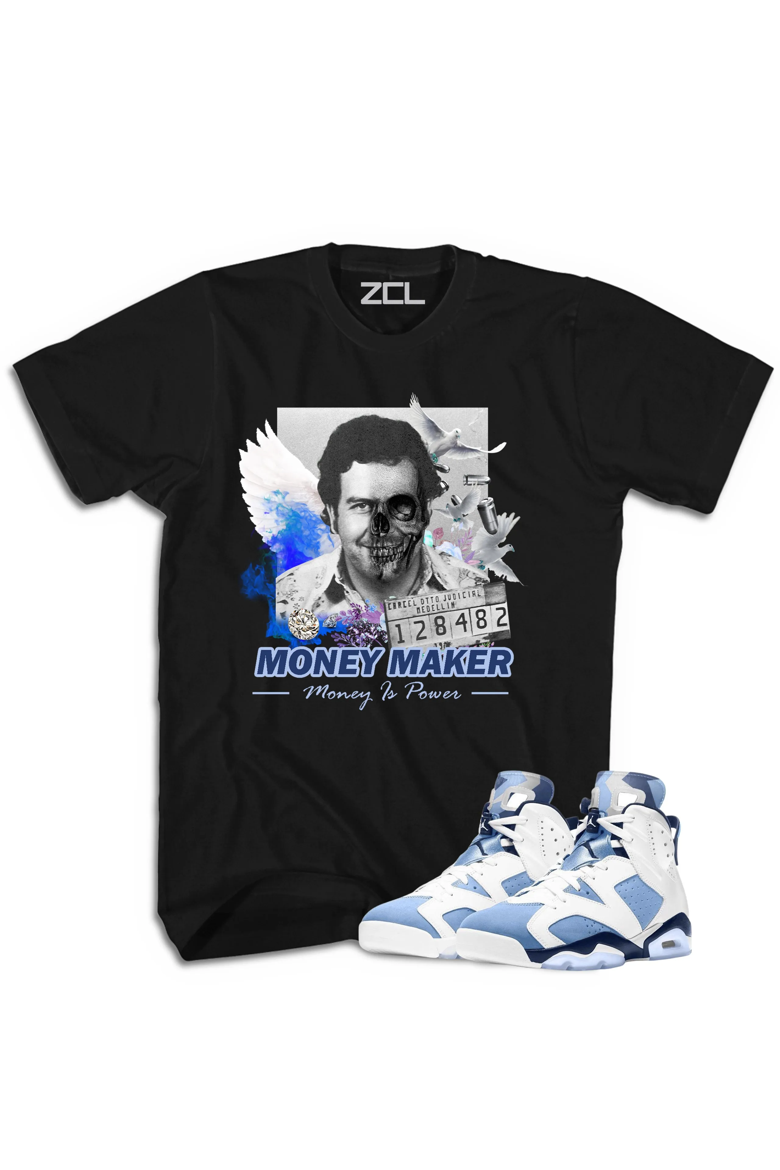 Air Jordan 6 "Money Maker" Tee UNC White