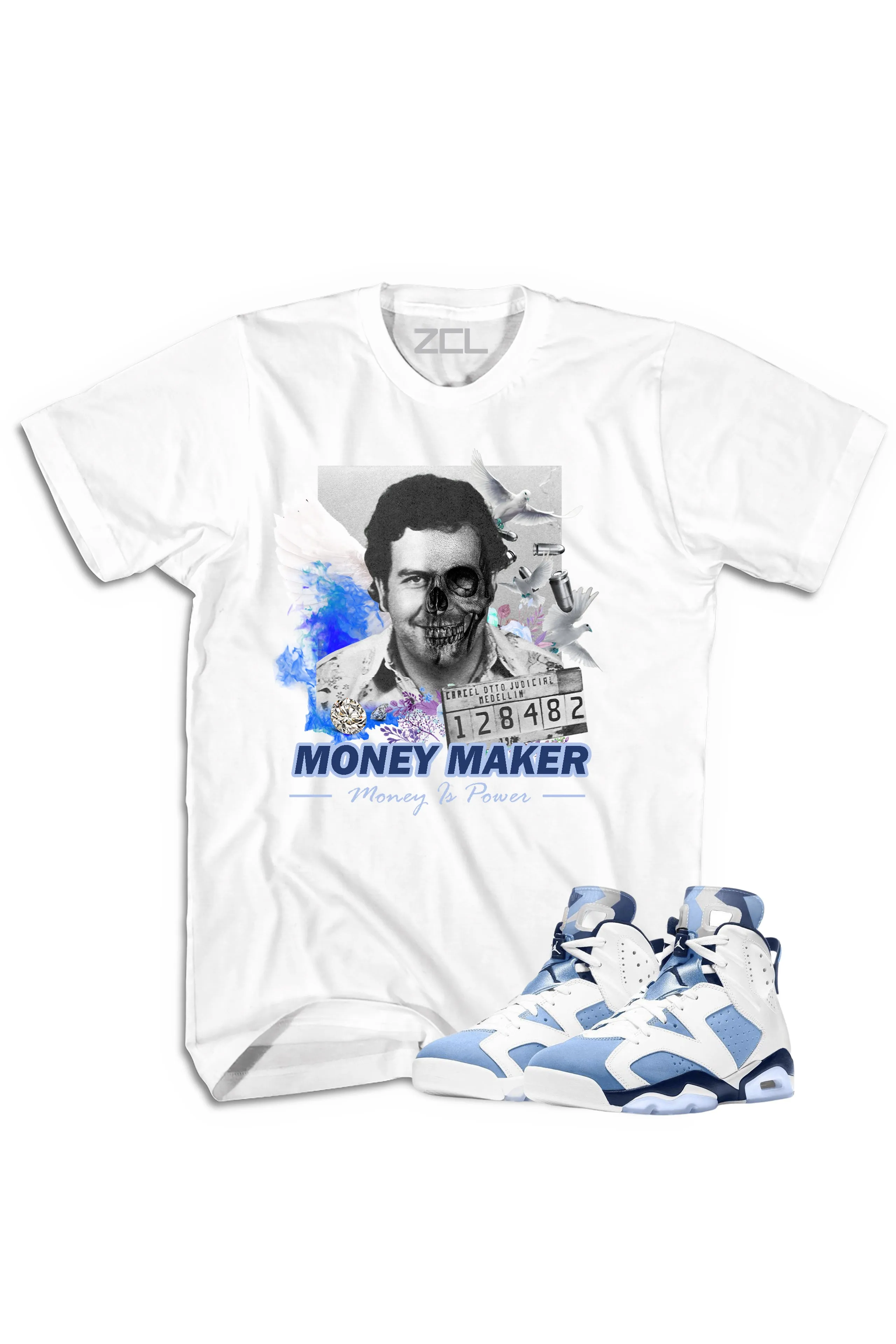 Air Jordan 6 "Money Maker" Tee UNC White