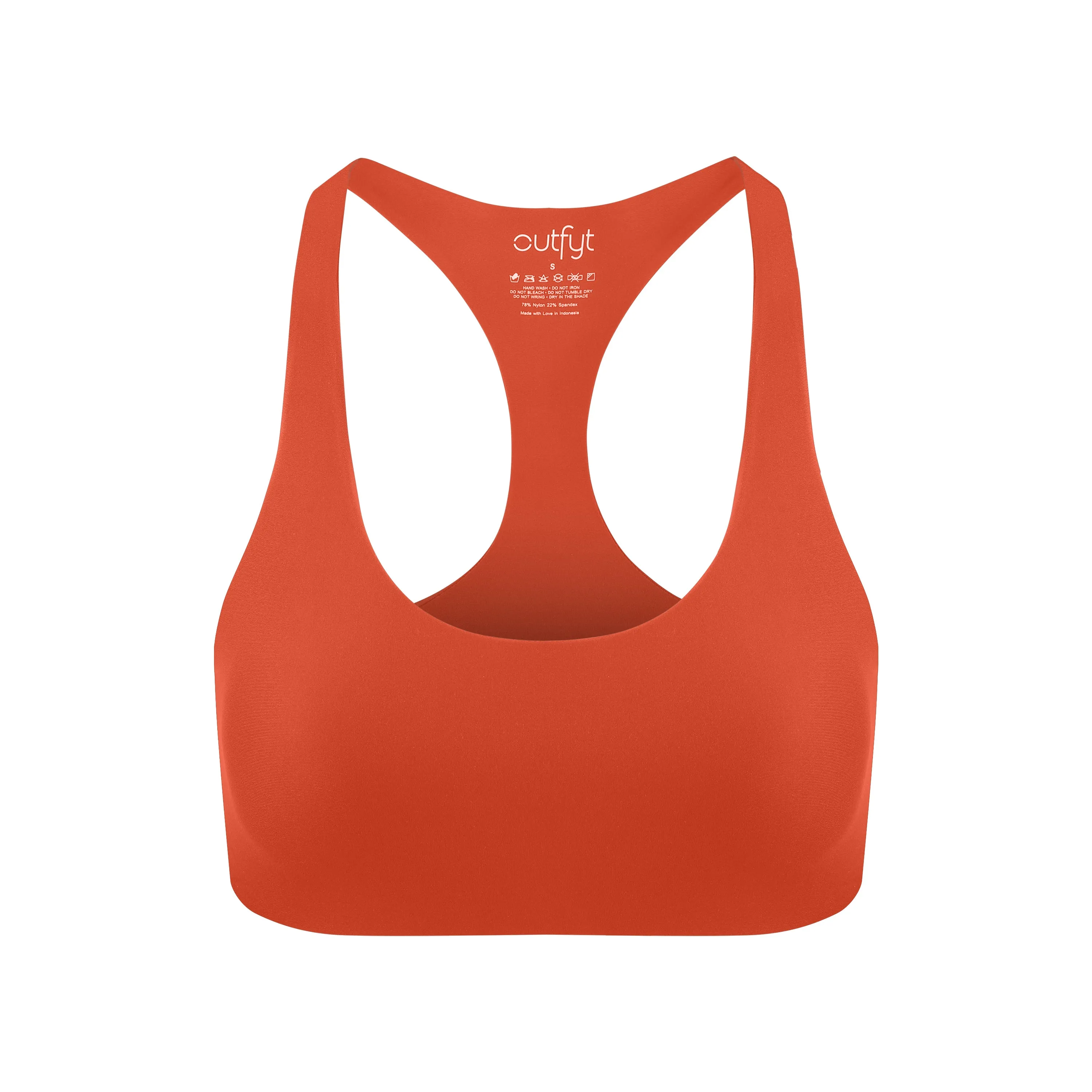 Alva Racerback Sports Bra | Recycled Nylon | Pumpkin