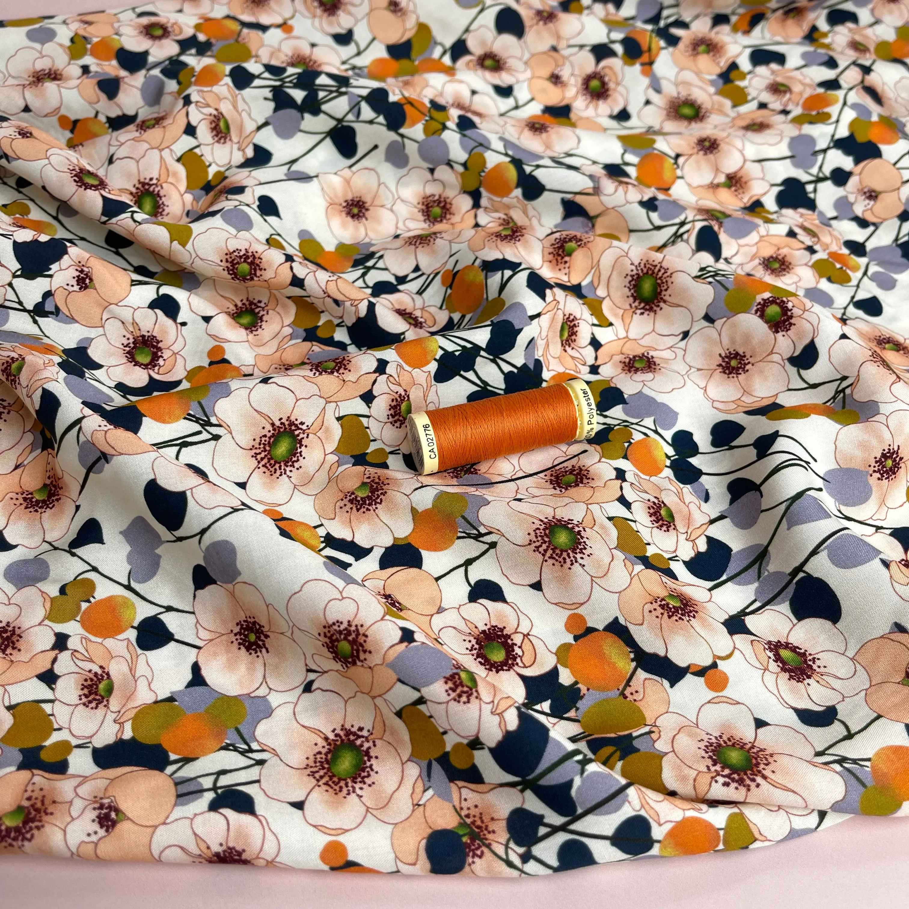 Apricot Blossom Viscose Fabric