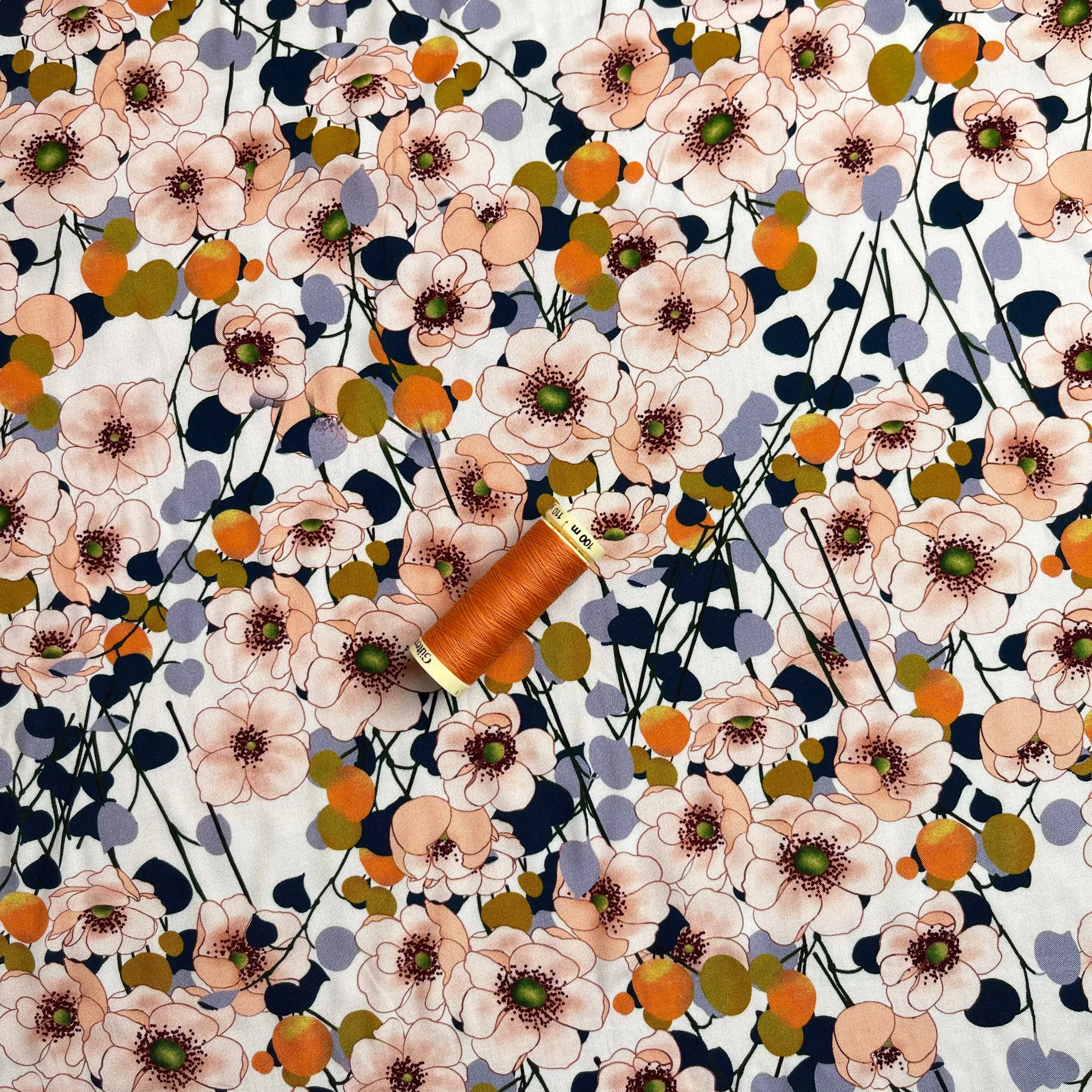 Apricot Blossom Viscose Fabric