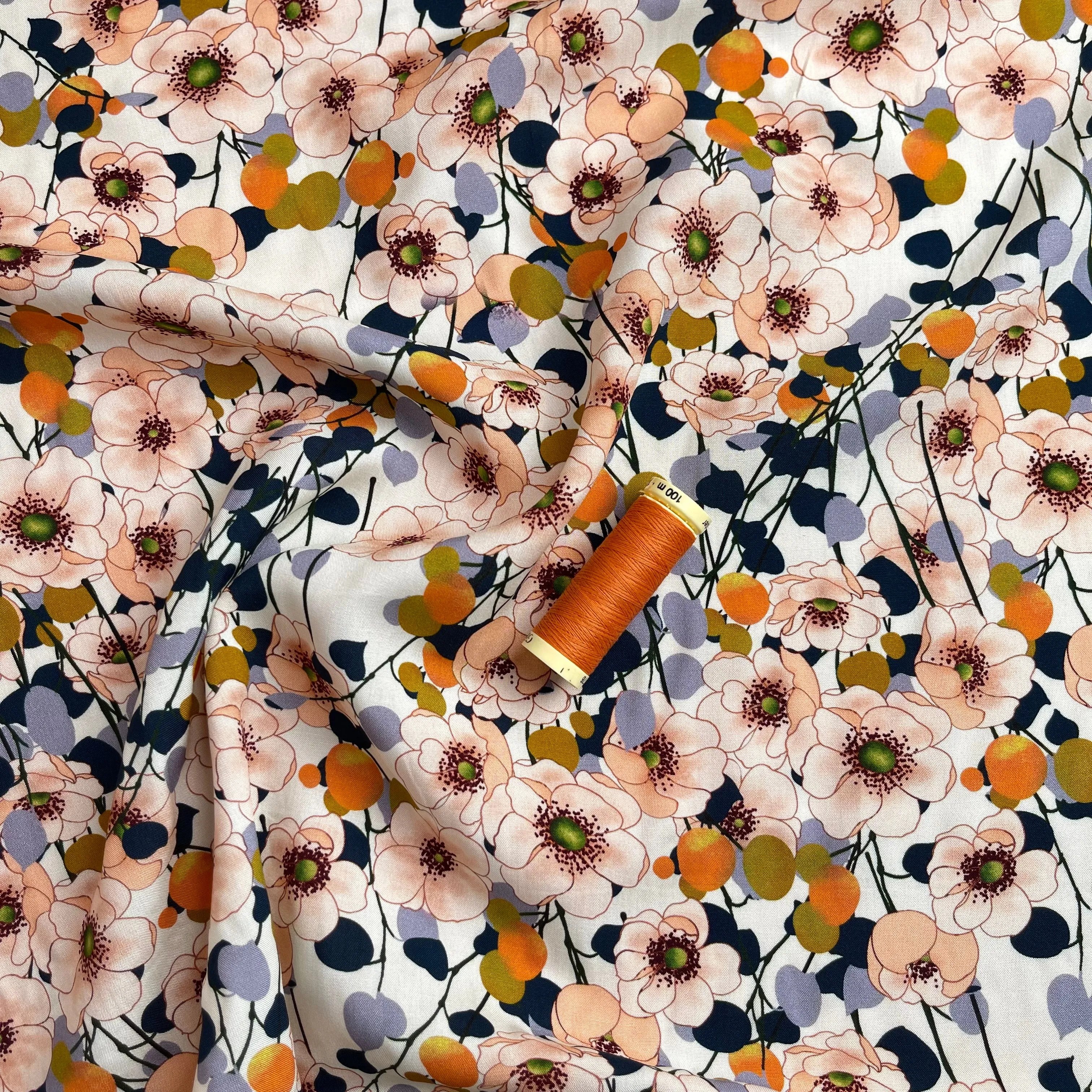 Apricot Blossom Viscose Fabric