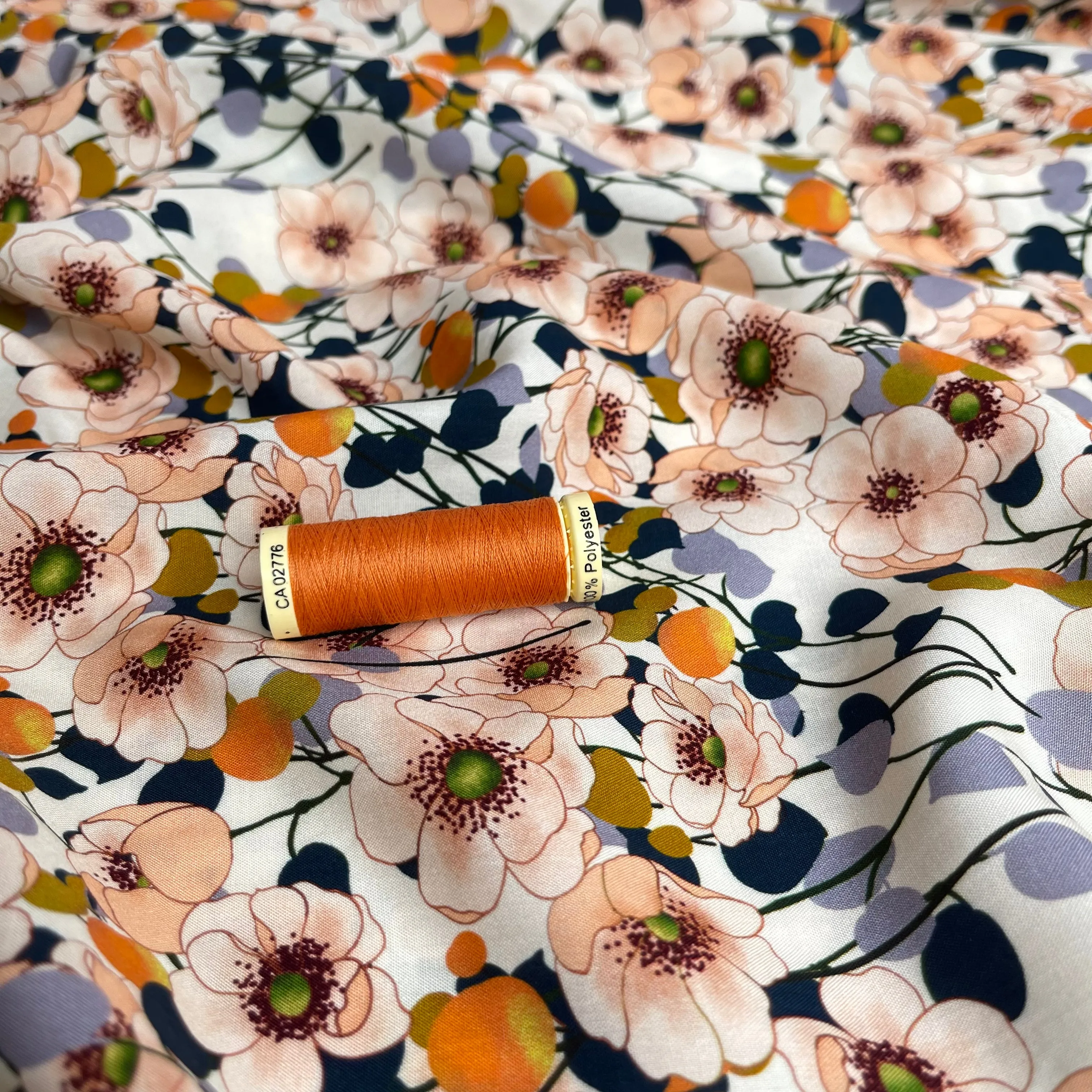 Apricot Blossom Viscose Fabric