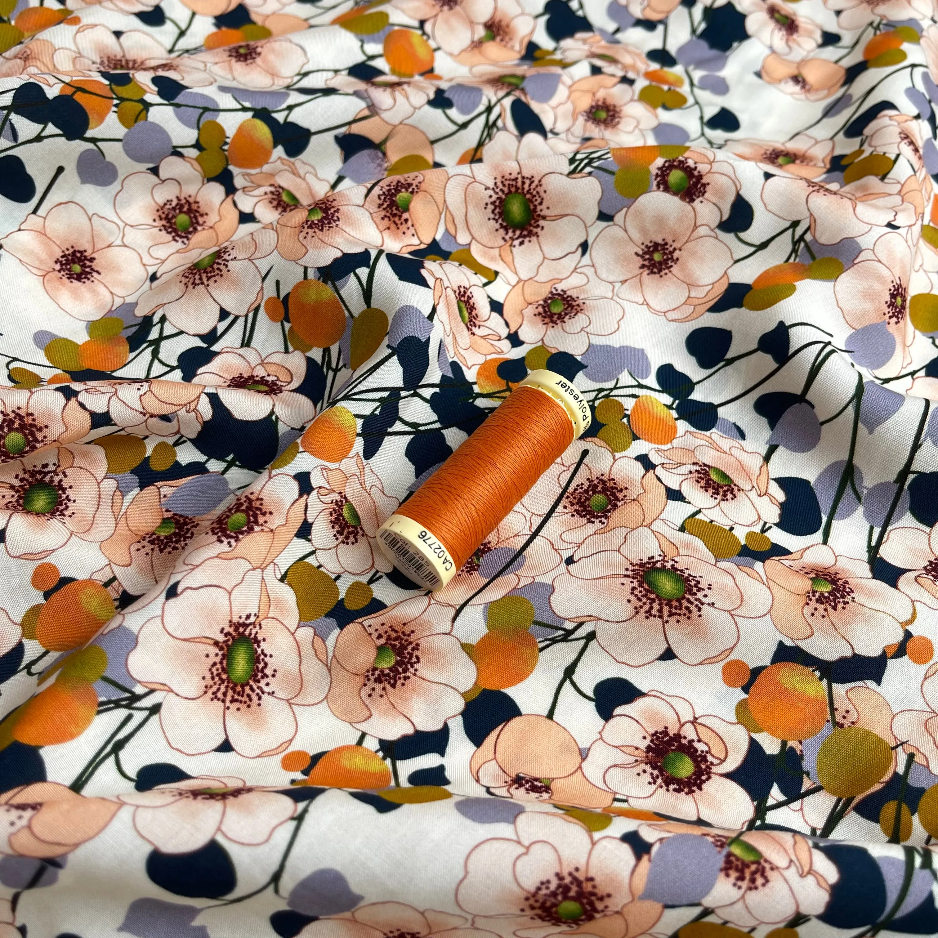 Apricot Blossom Viscose Fabric