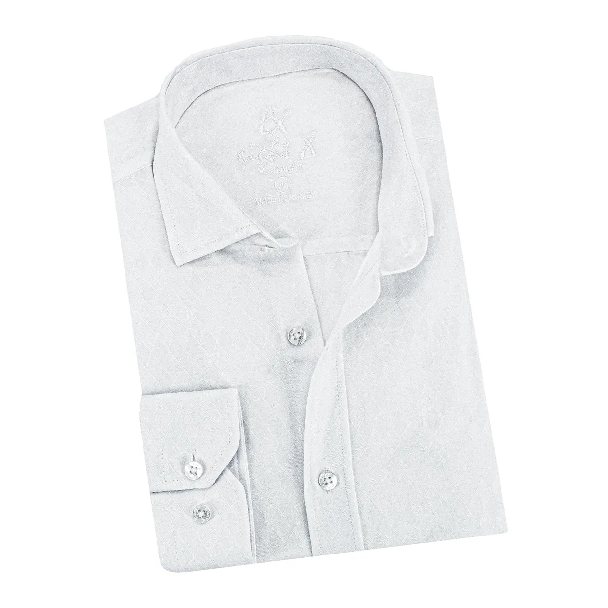 Argyle Jacquard Button Down Shirt - White