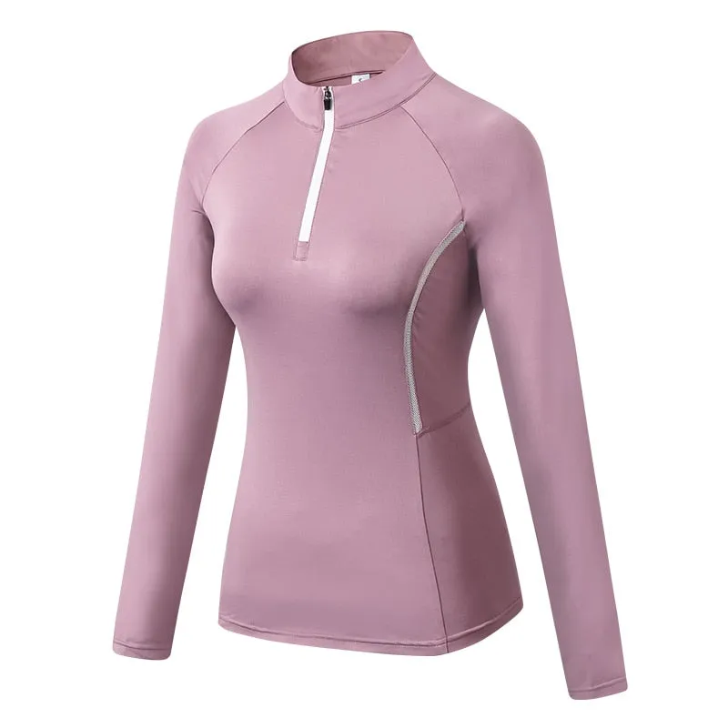 Breeze Fastener Quarter Zip Active Long Sleeve Top