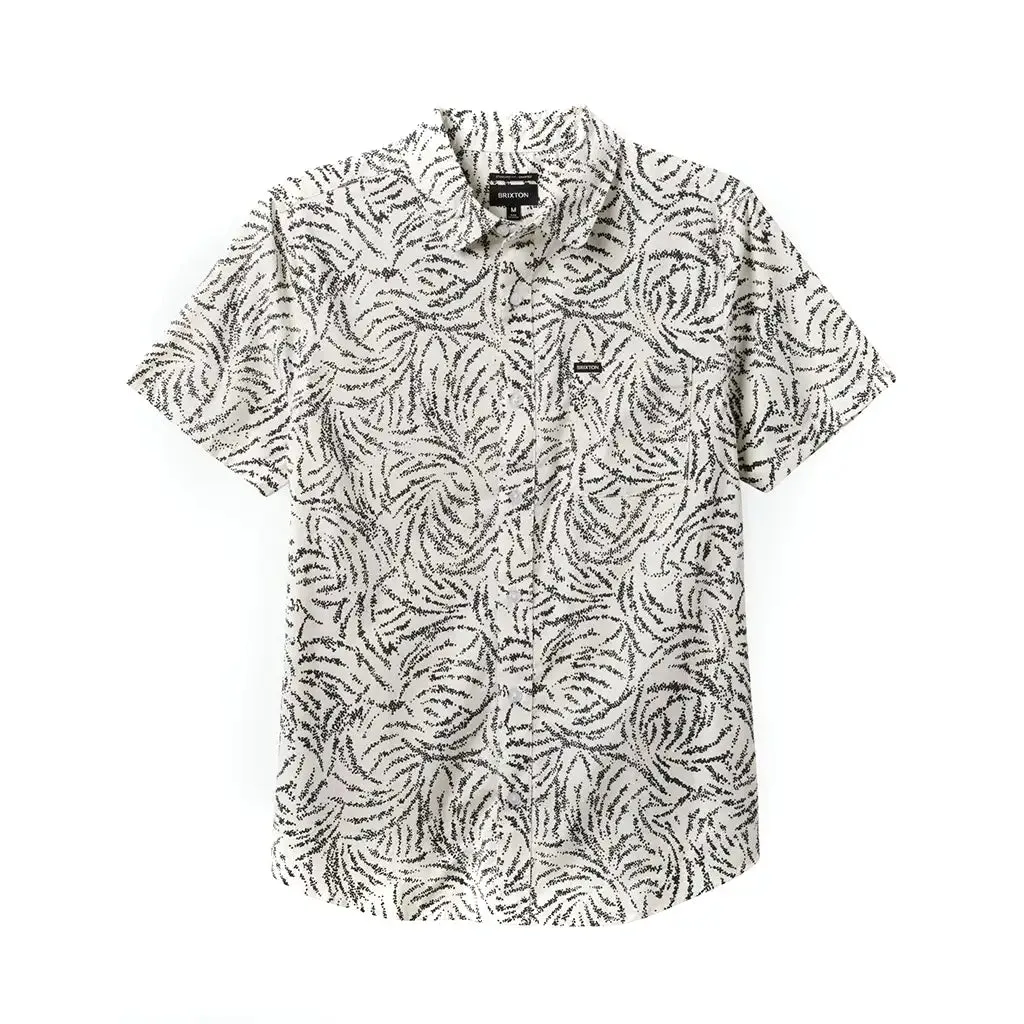 Brixton Charter Print Woven Shirt Off White / Black Ripple