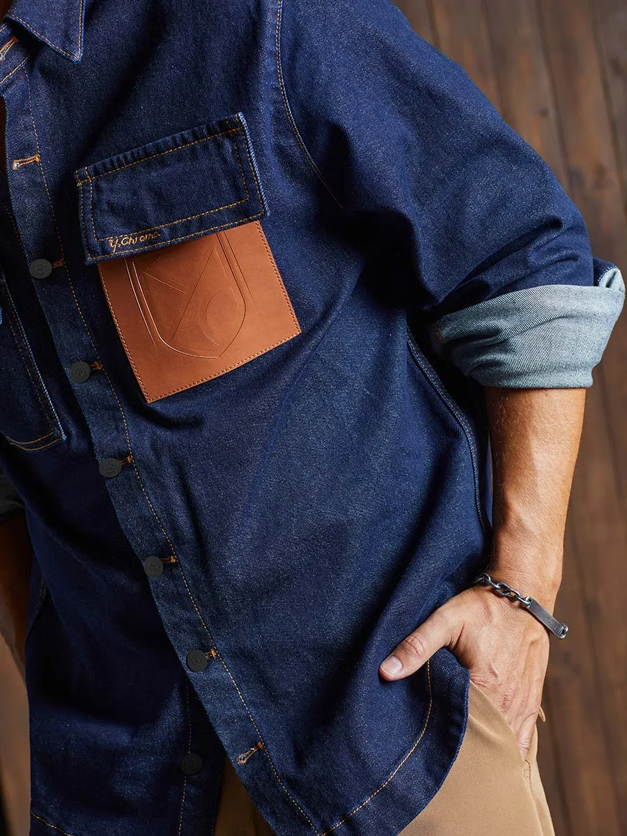 Cognac Pocket Denim Shirt