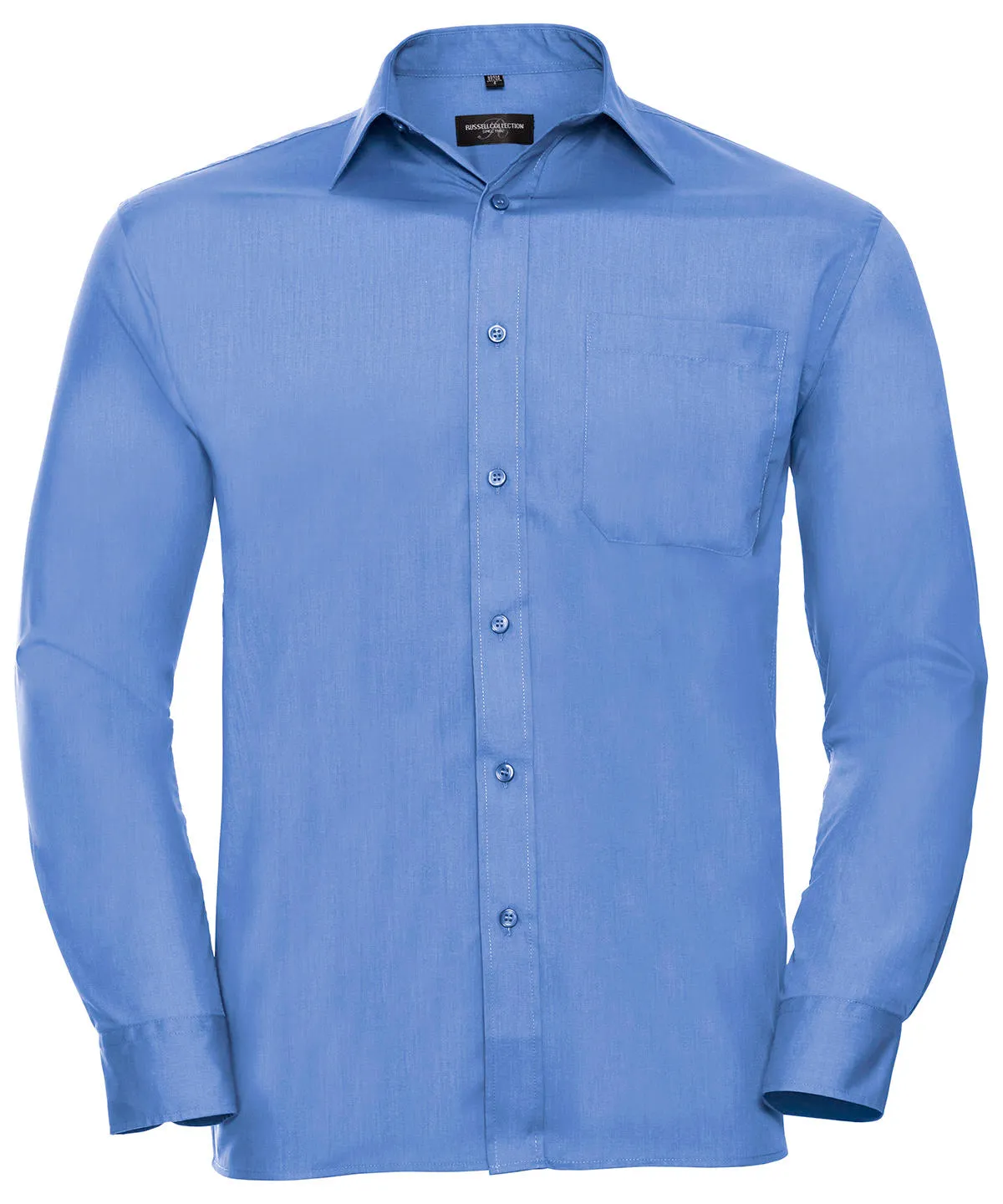 Corporate Blue - Long sleeve polycotton easycare poplin shirt