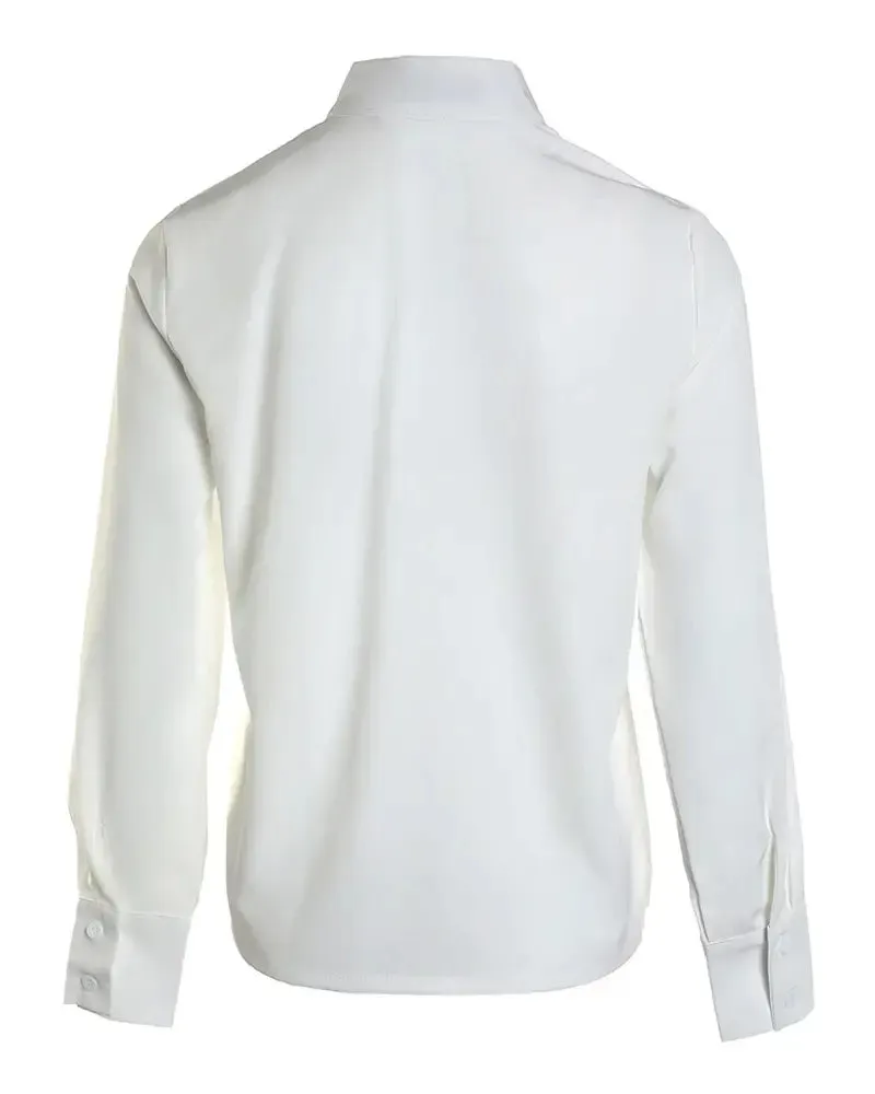 Deanwangkt - V-Cut Long Sleeve Ruched Top