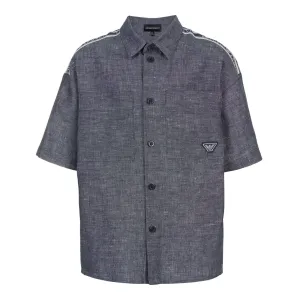 Emporio Armani Navy Linen Shirt