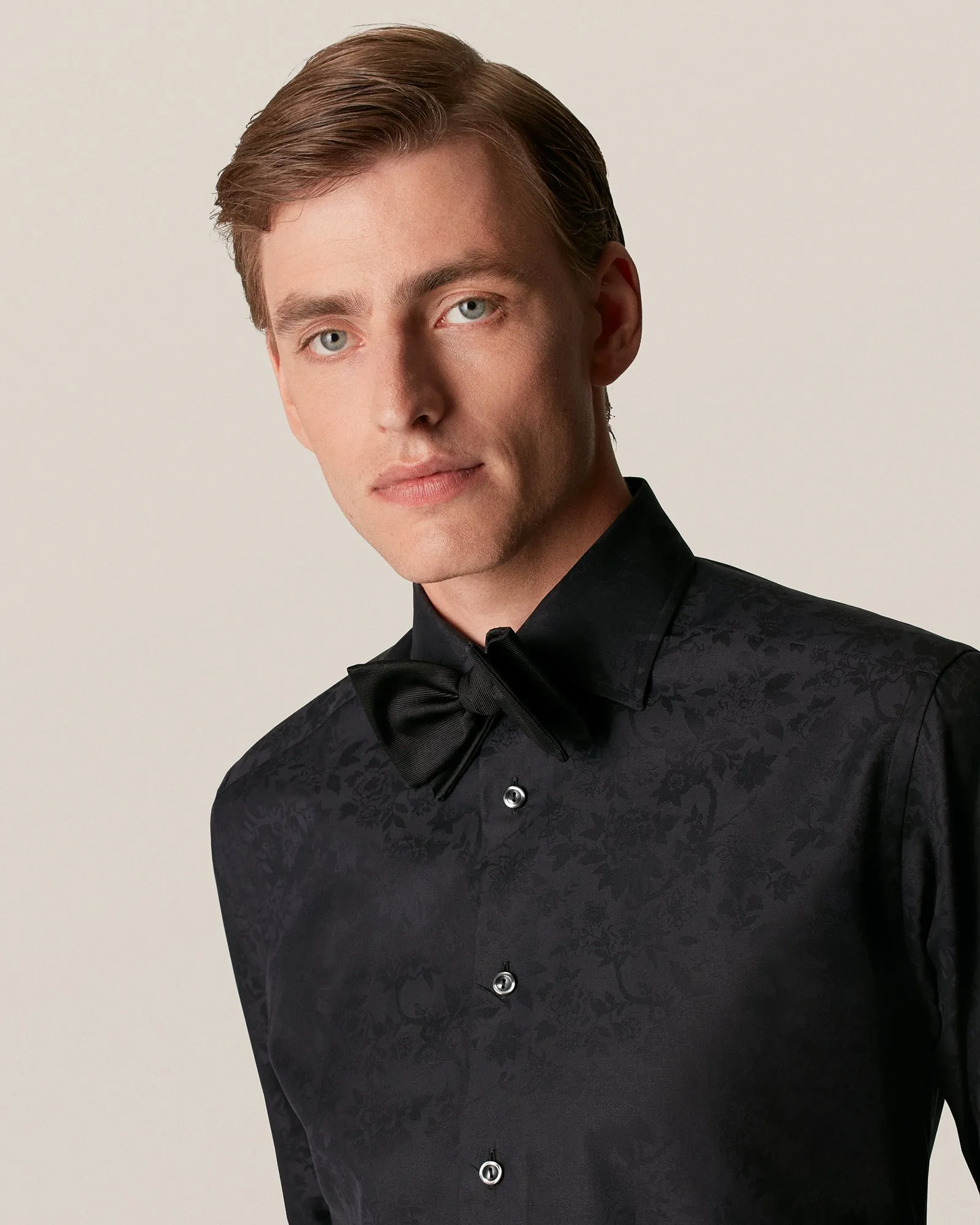 ETON 10000193218 JACQUARD BLACK SLIM SC SHIRT