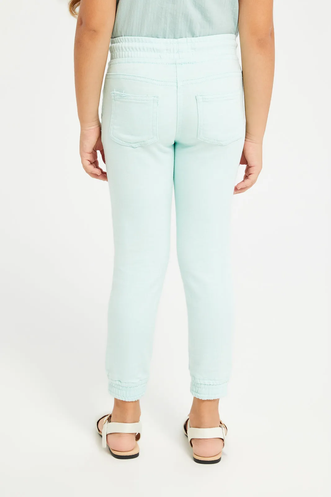 Girls Mint Stretchable Joggers