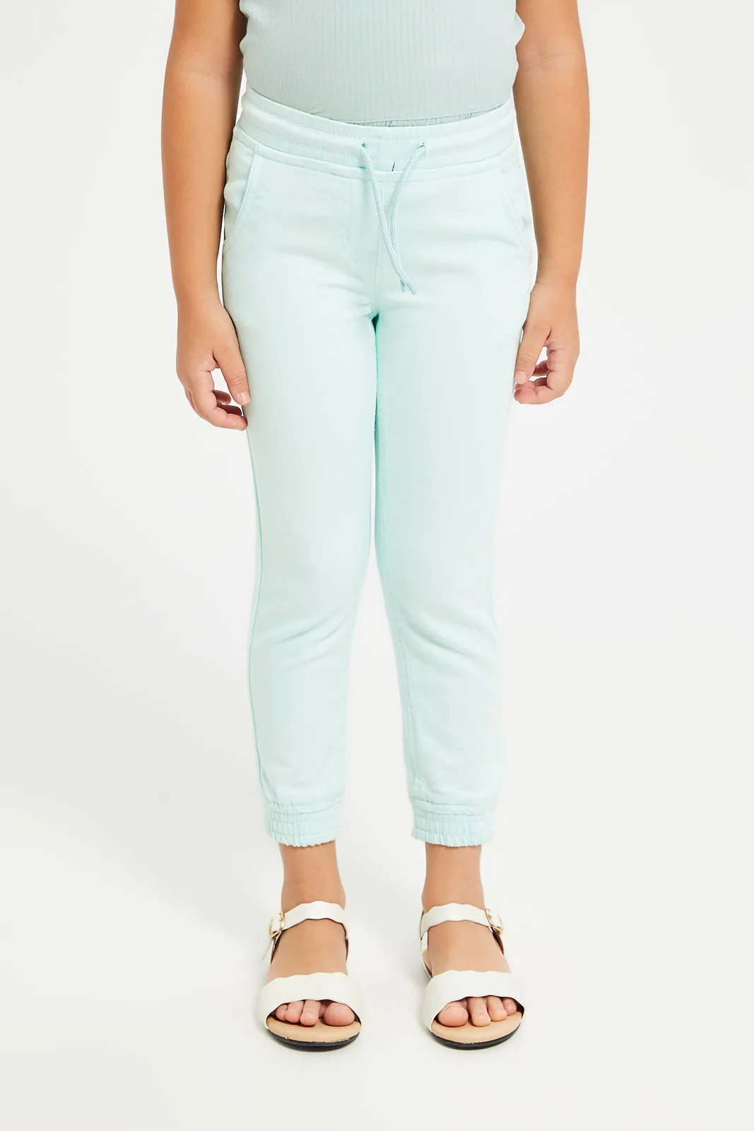 Girls Mint Stretchable Joggers