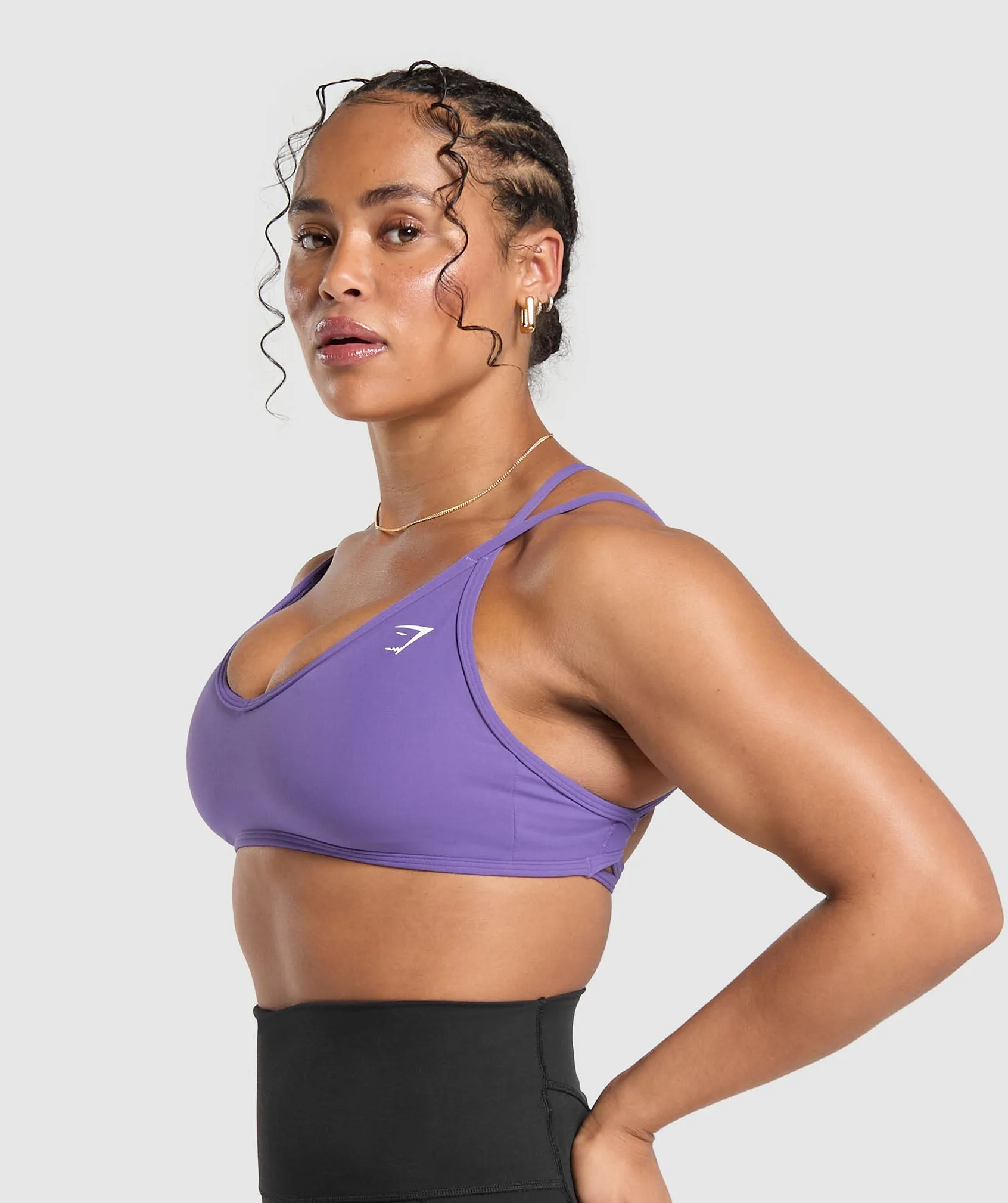 Gymshark Back Gains Sports Bra - Stellar Purple