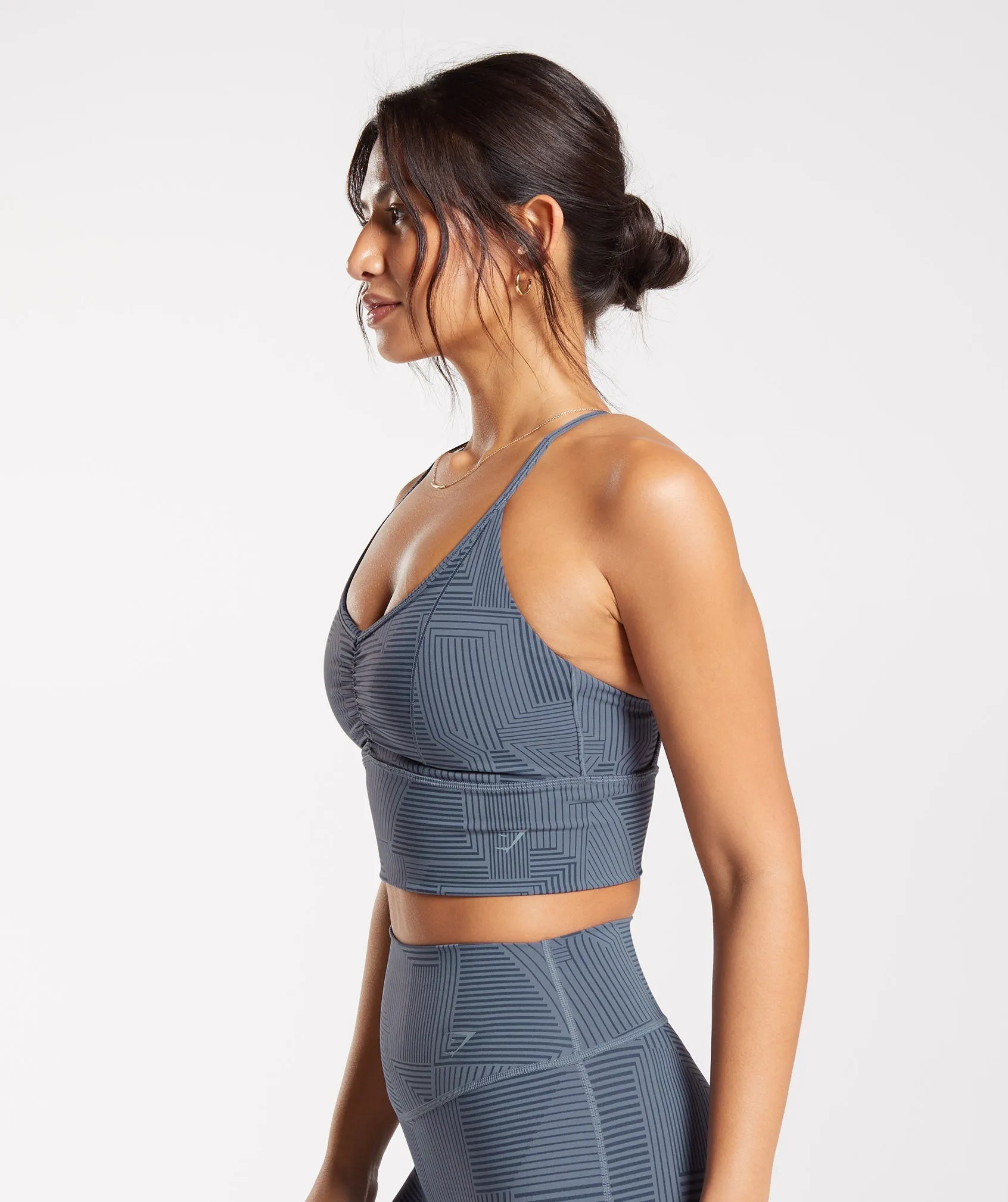 Gymshark Elevate Longline Sports Bra - Evening Blue