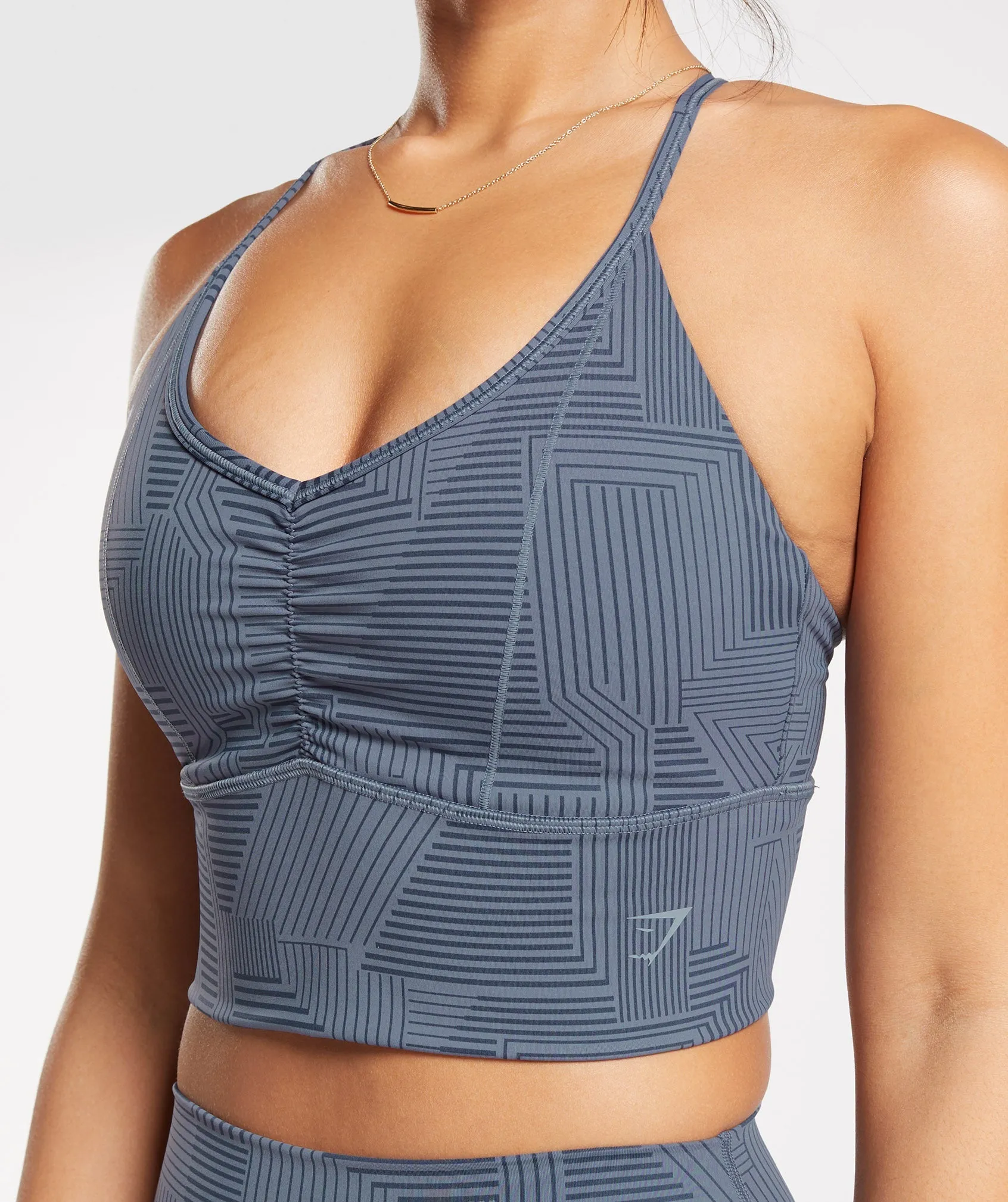 Gymshark Elevate Longline Sports Bra - Evening Blue