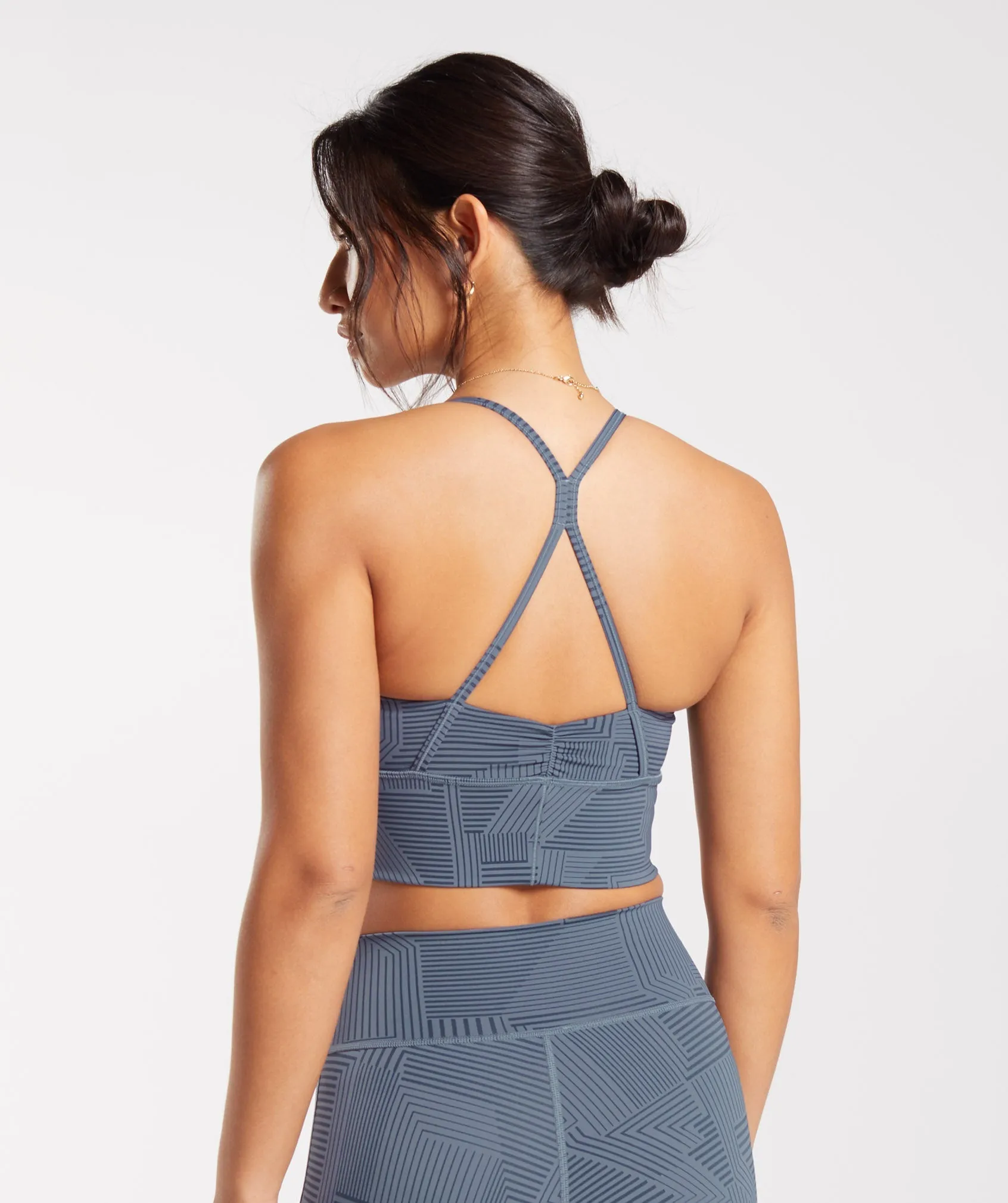 Gymshark Elevate Longline Sports Bra - Evening Blue