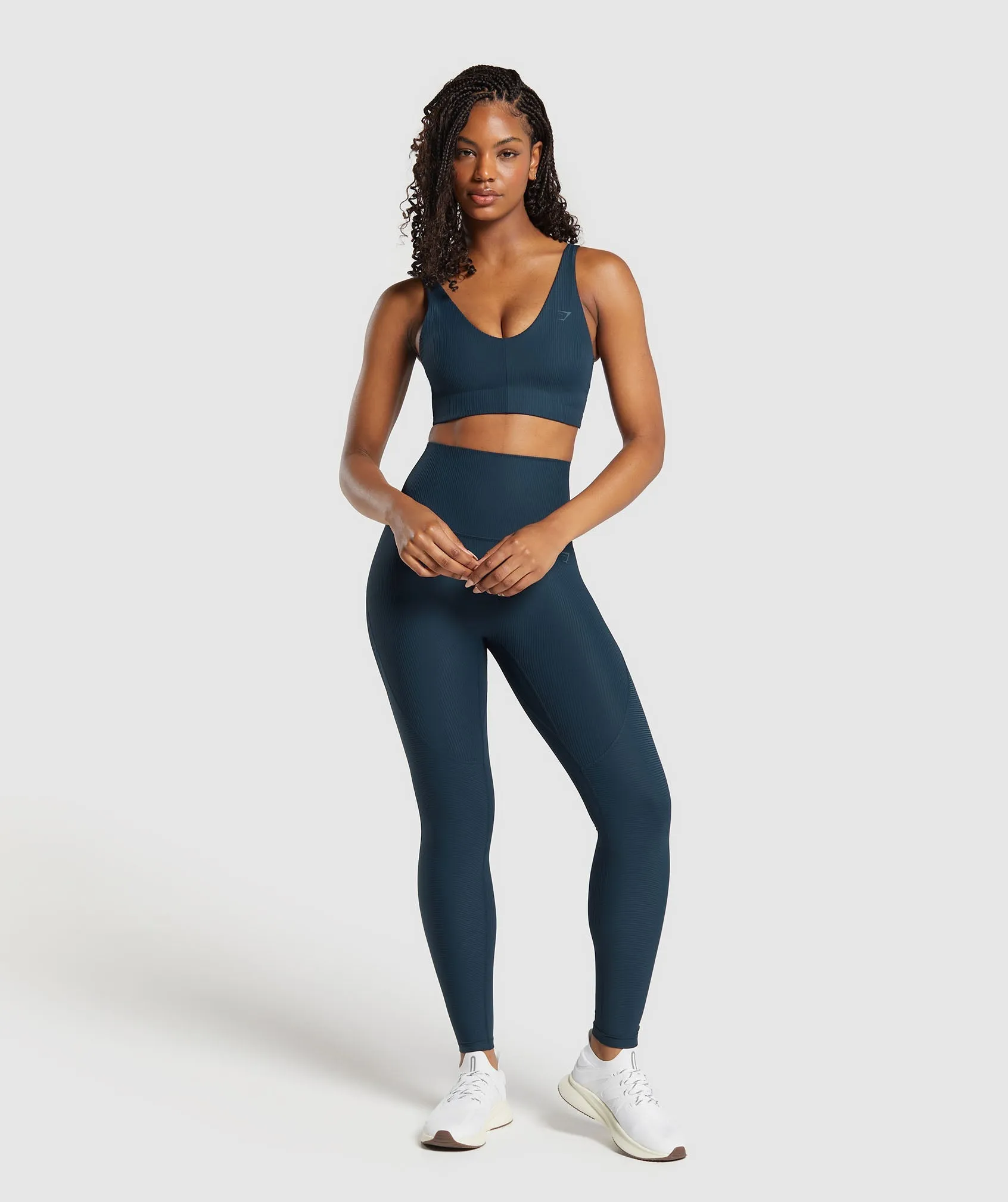 Gymshark Ribbed Sports Bra - Navy