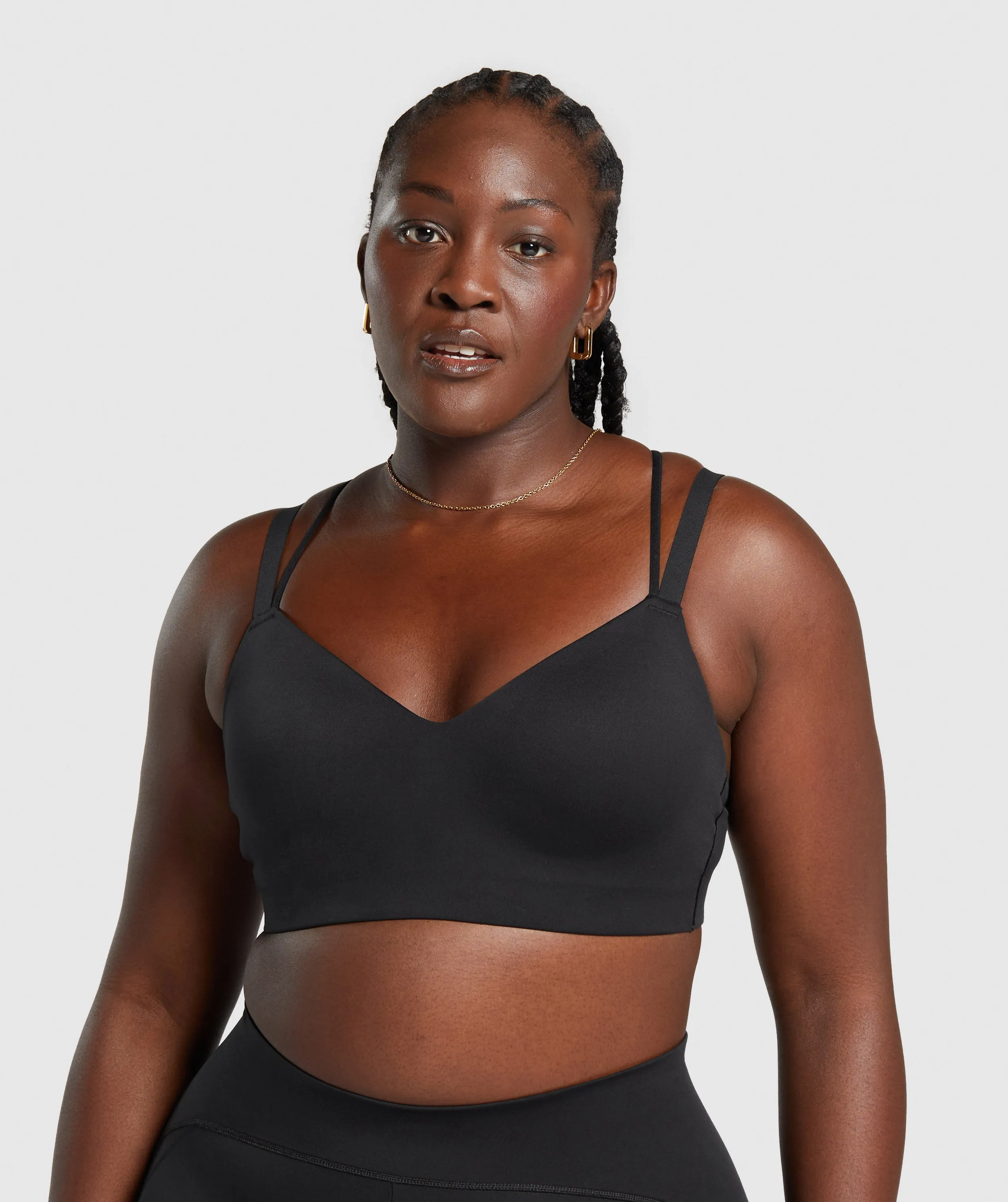 Gymshark Strappy Back Light Support Sports Bra - Black