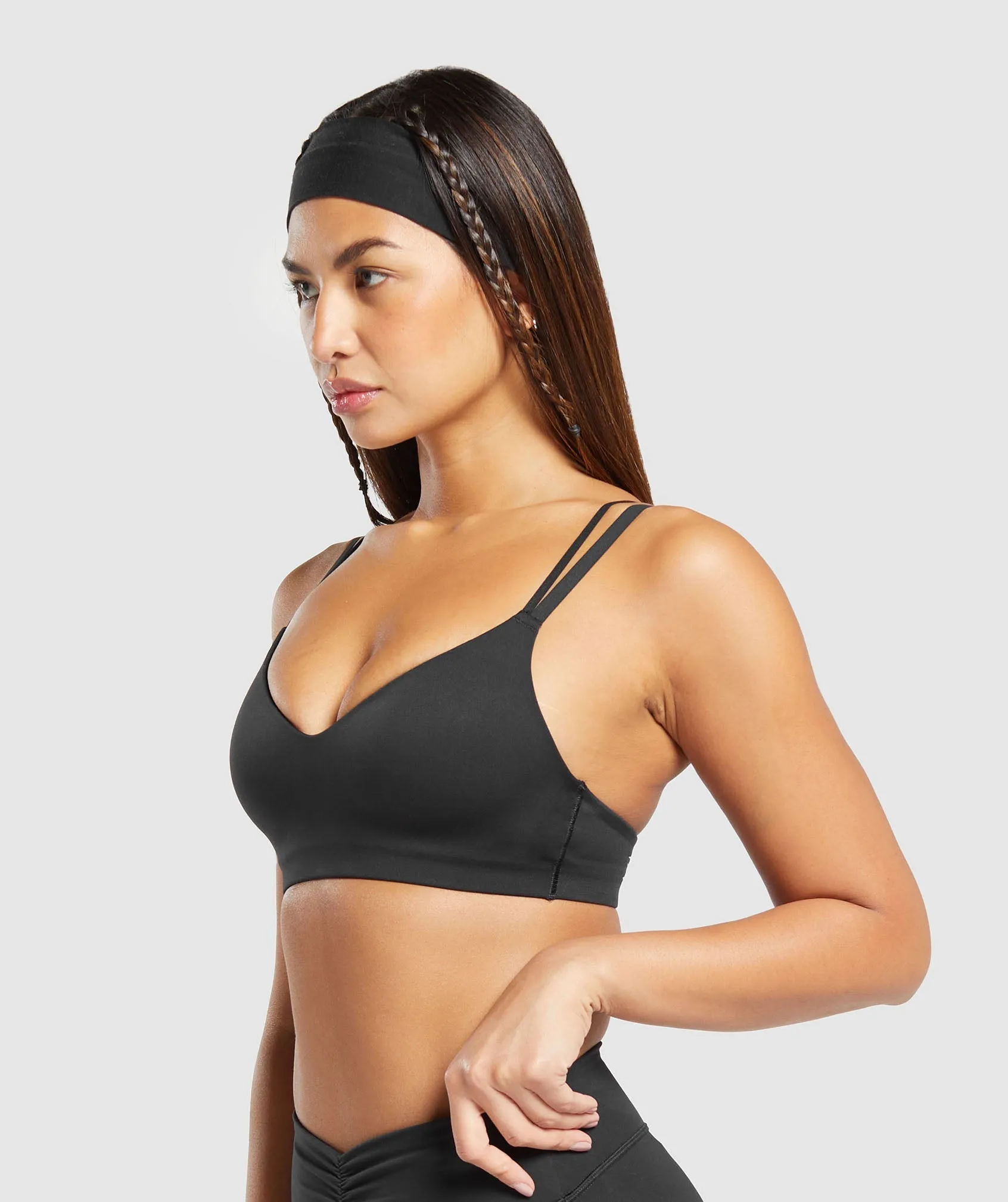 Gymshark Strappy Back Light Support Sports Bra - Black