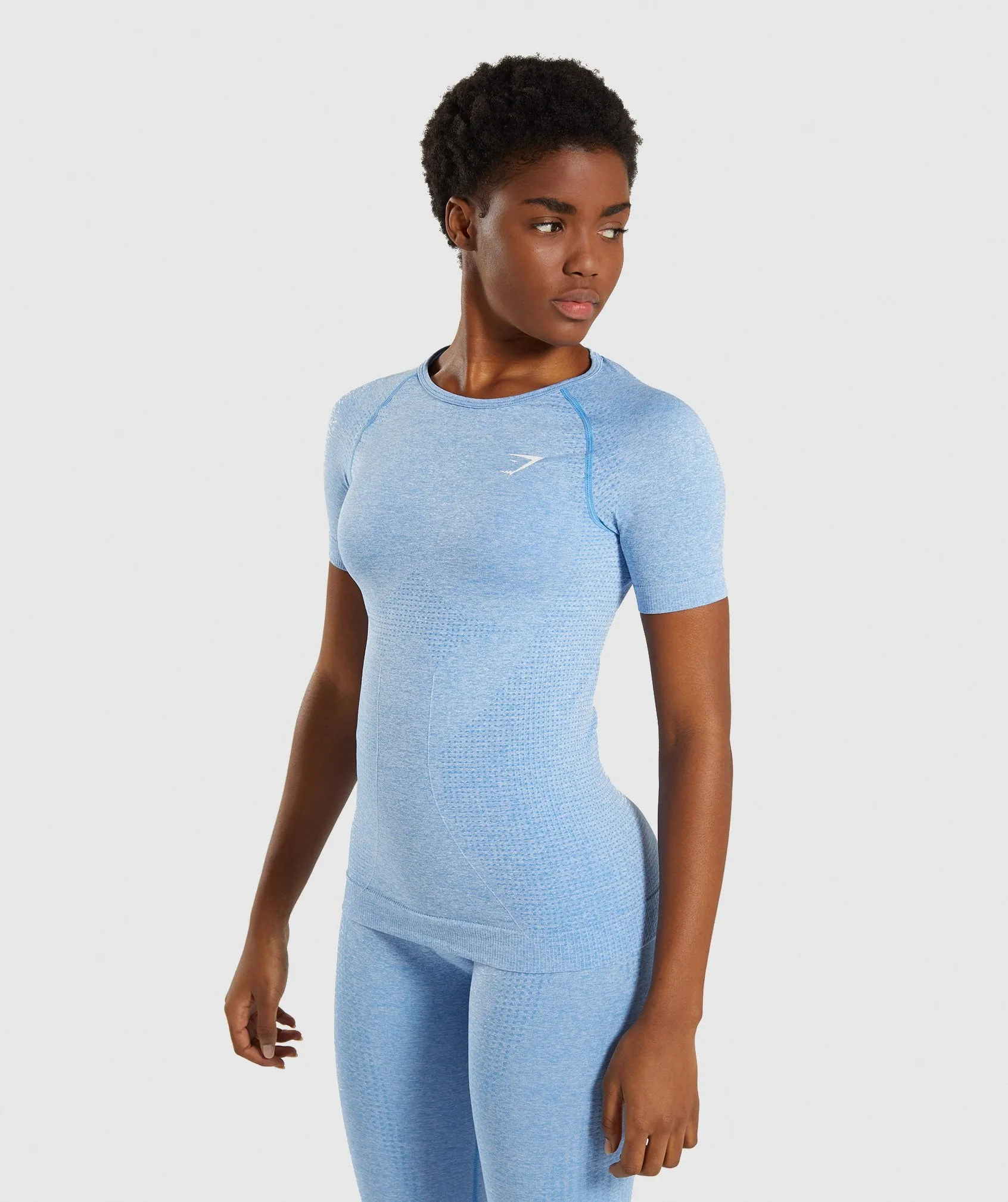 Blue Gymshark Vital Seamless Performance T-Shirt