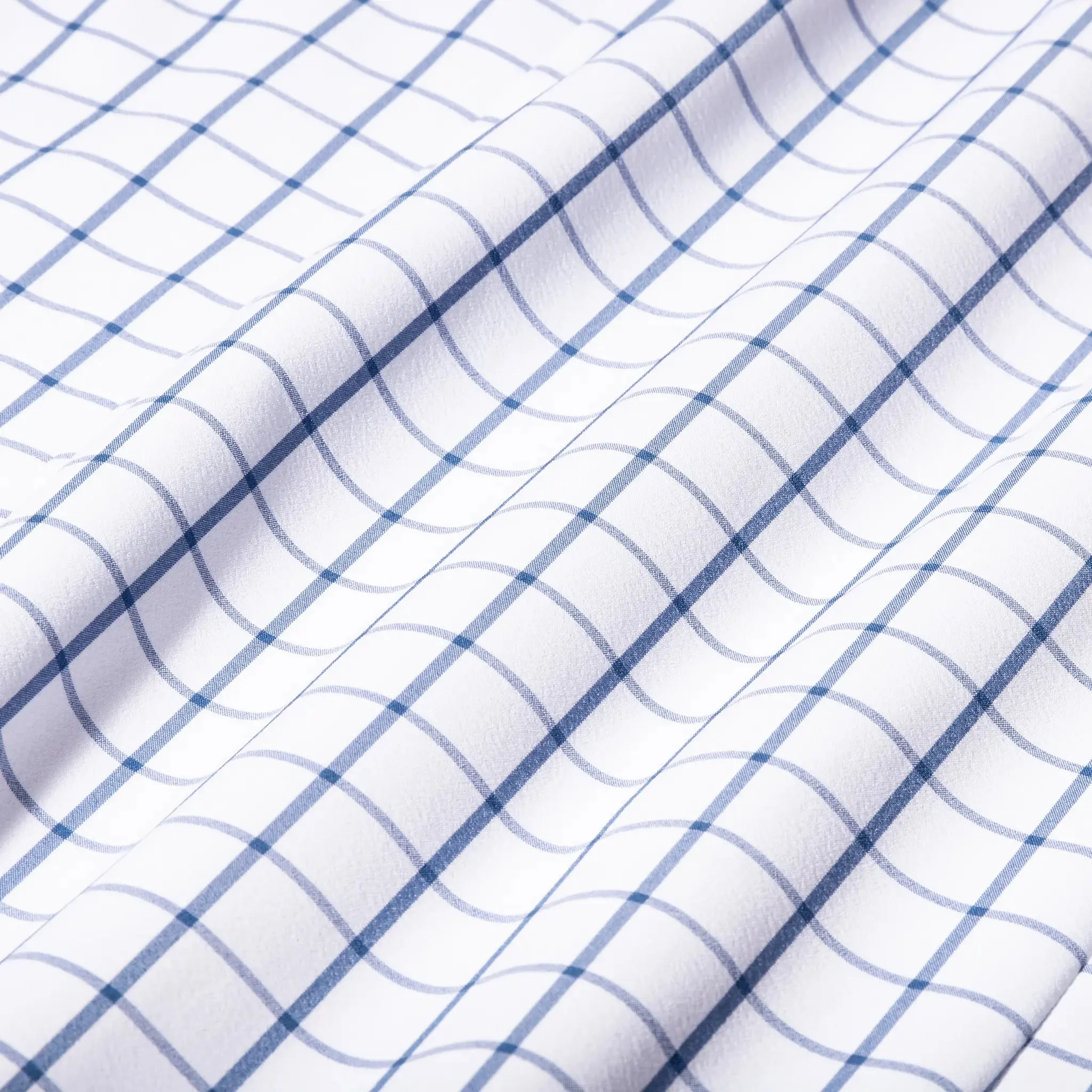 Leeward Long Sleeve Dress Shirt - White Navy Windowpane