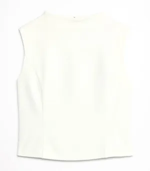 Lightweight Ponte Boat-Neck Top White