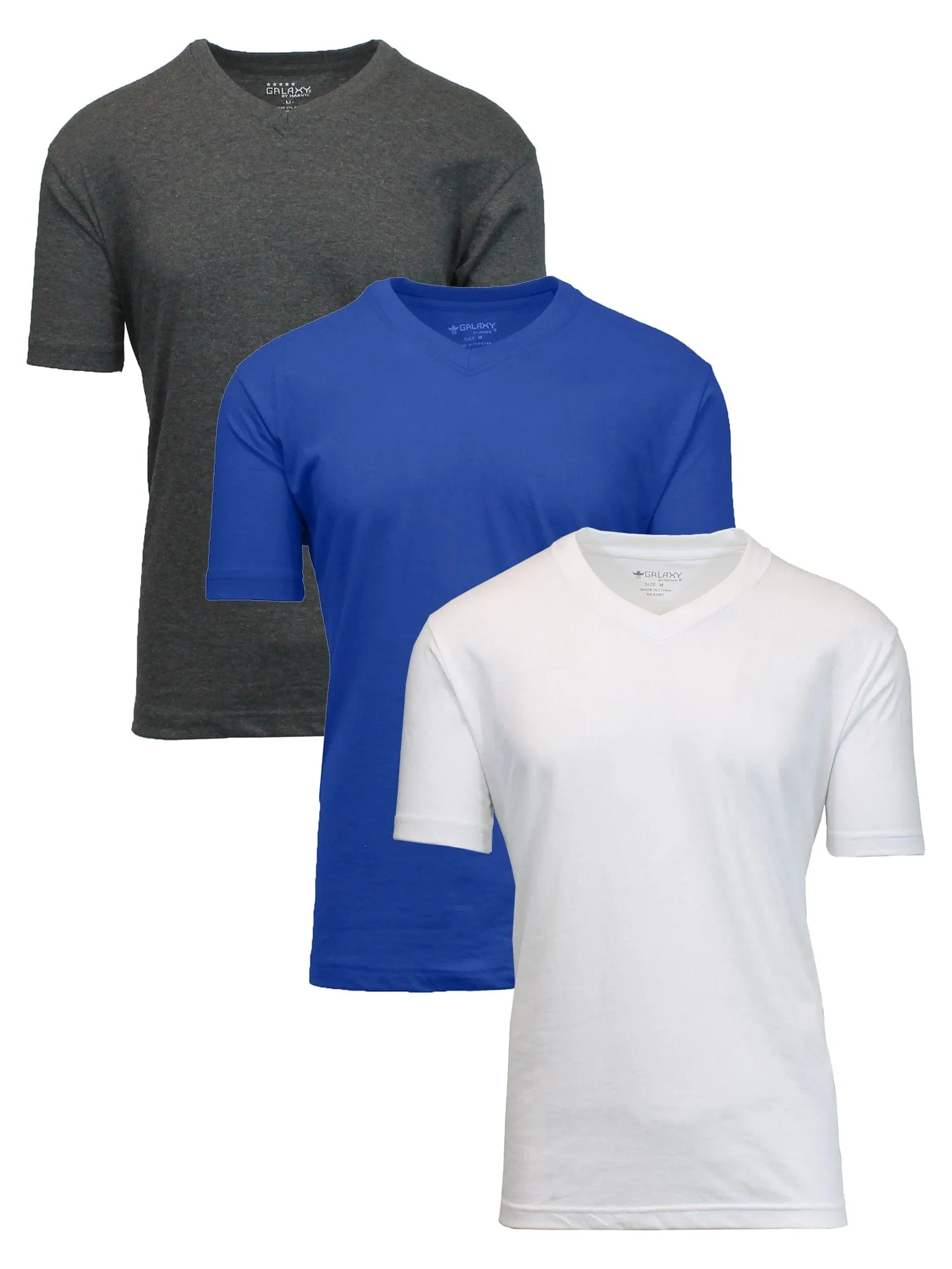 Men's (3-Pack) Short Sleeve V-Neck Modern Fit Classic Tees (S-3XL)