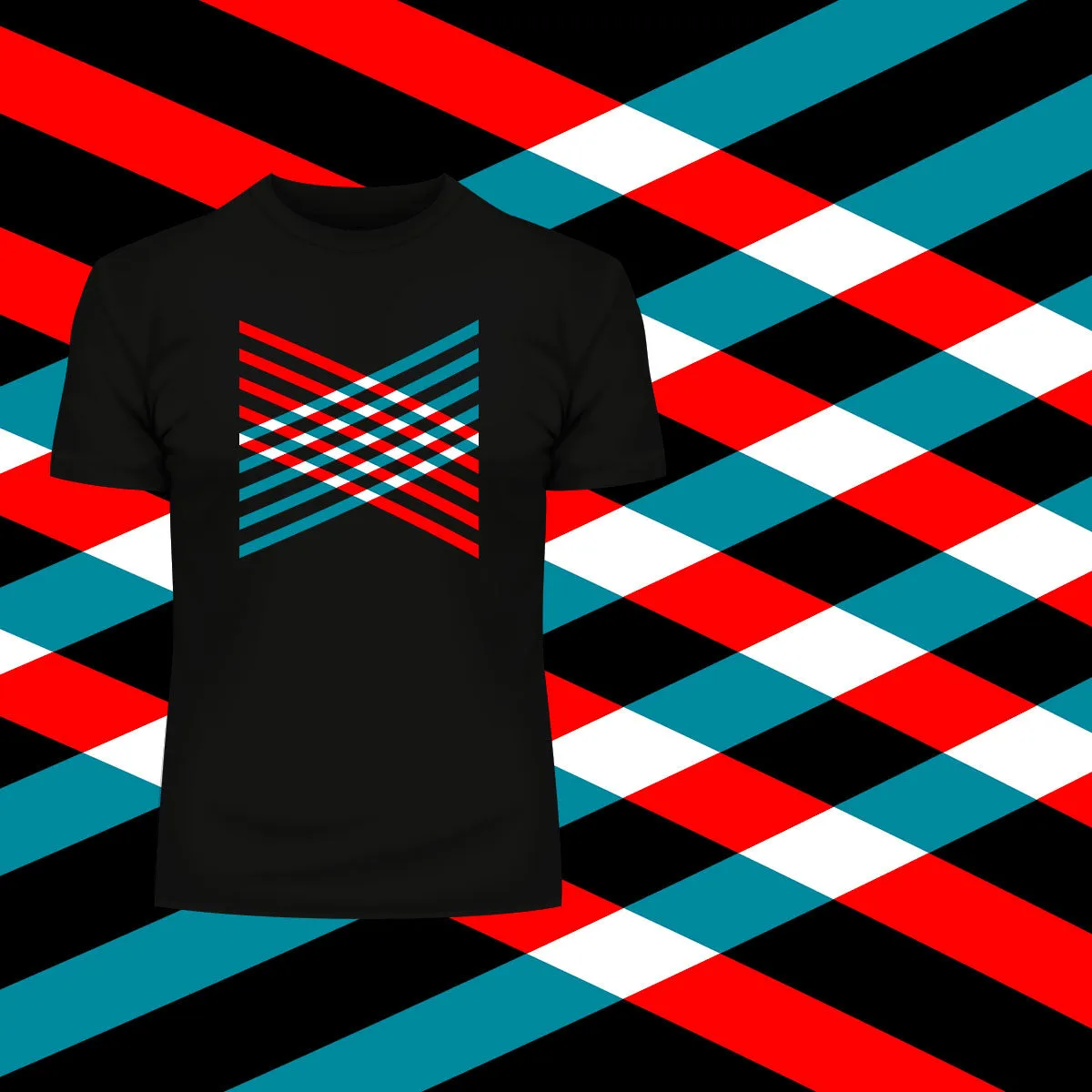 Modern Geometric Elements - Line Dots & Shapes Printed t-shirts Unisex Sample 01