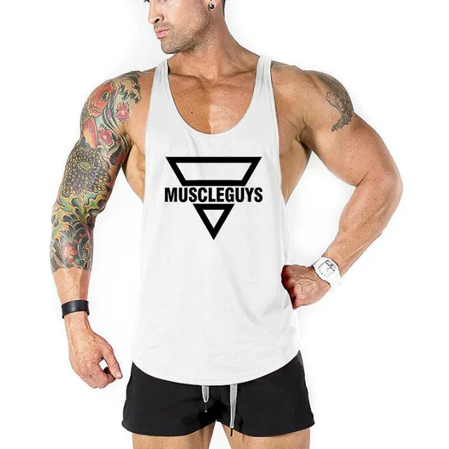 Muscleguys Brand gyms clothing Bodybuilding singlet Fitness Mens Tank Top Golds Gorilla Wear Vest Stringer sportswear Undershirt