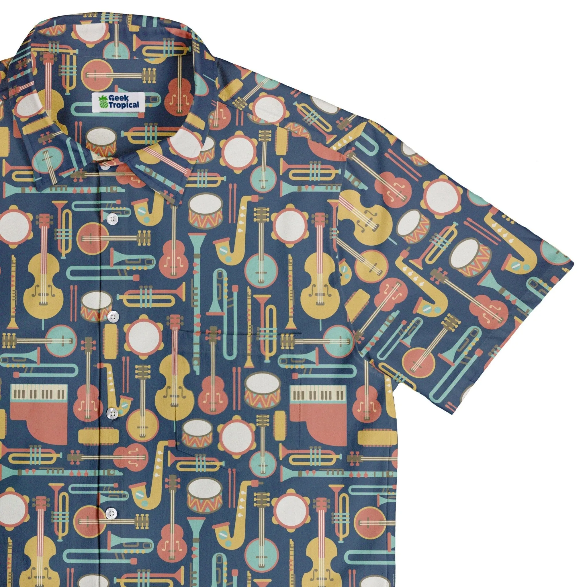 Musical Instruments Button Up Shirt