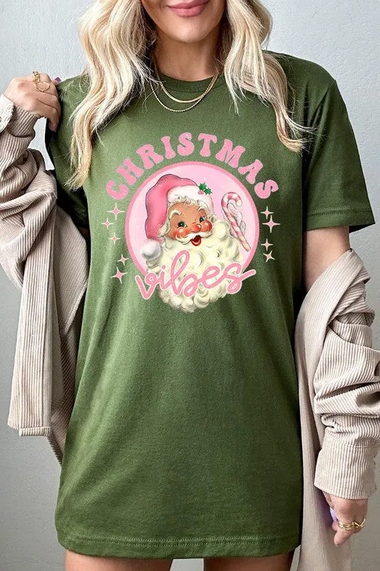 Pink Christmas Vibes Graphic Tee