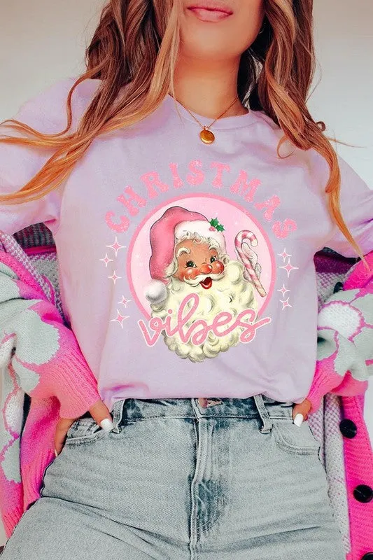 Pink Christmas Vibes Graphic Tee