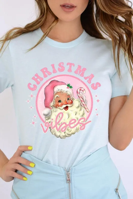 Pink Christmas Vibes Graphic Tee