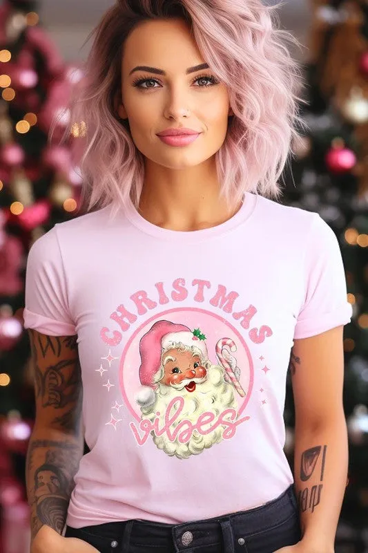 Pink Christmas Vibes Graphic Tee