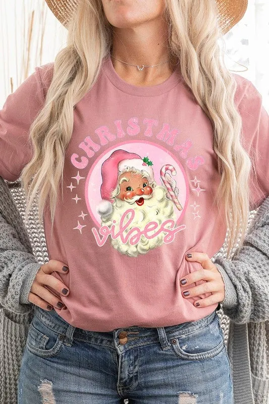 Pink Christmas Vibes Graphic Tee