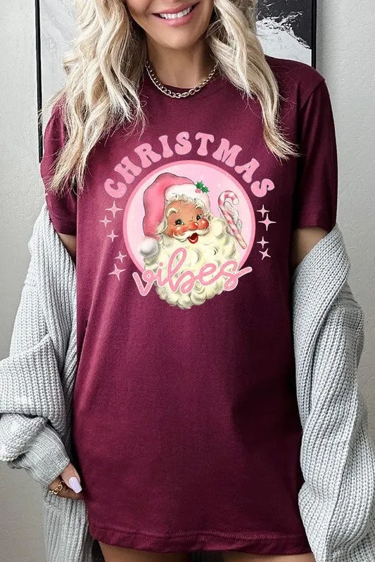 Pink Christmas Vibes Graphic Tee