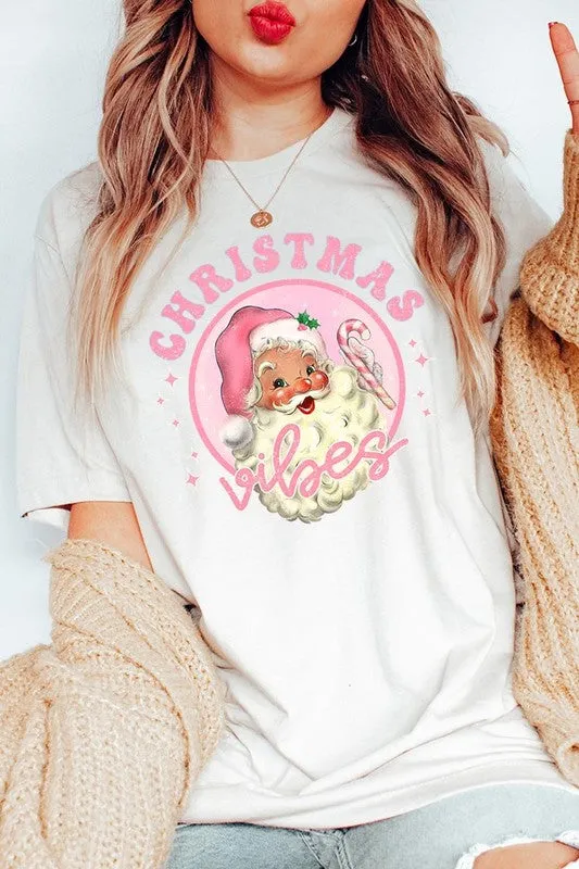 Pink Christmas Vibes Graphic Tee