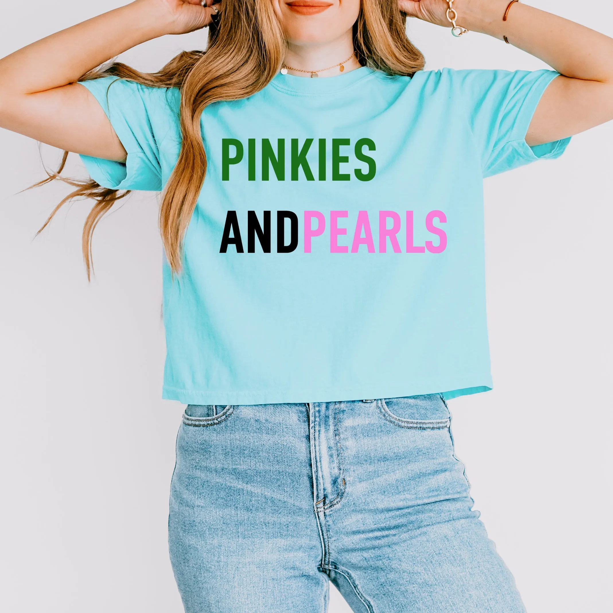 Pinkies and Pearls | Relaxed Fit Cropped Tee