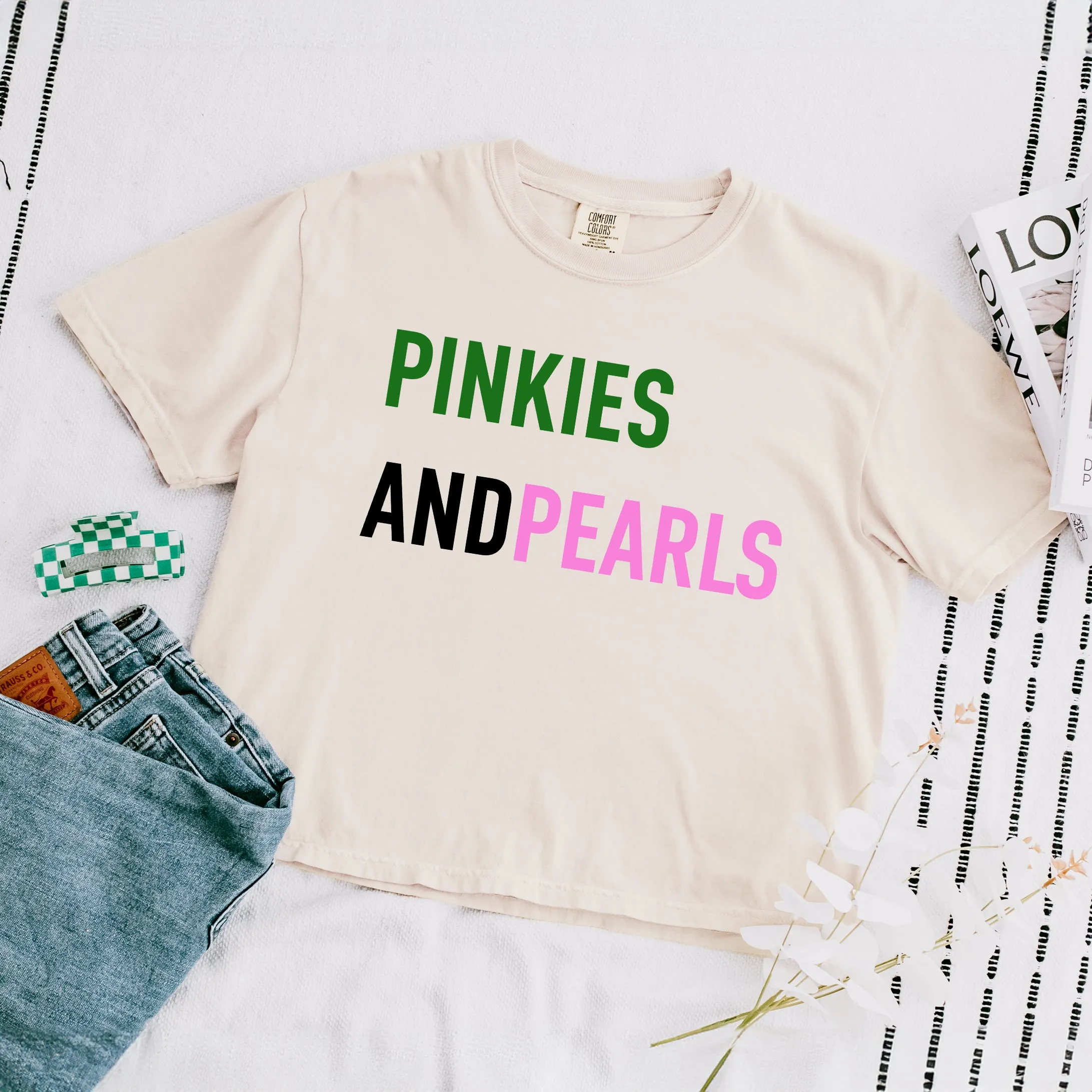 Pinkies and Pearls | Relaxed Fit Cropped Tee