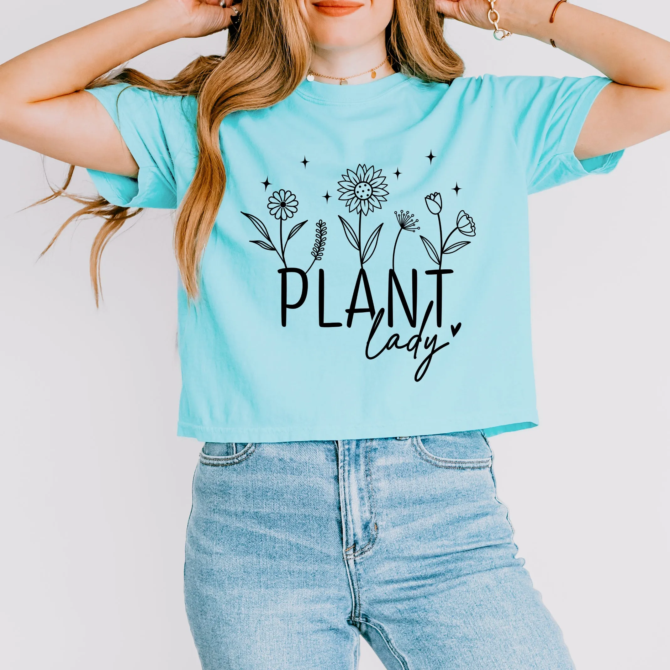 Plant Lady Flowers | Relaxed Fit Cropped Tee