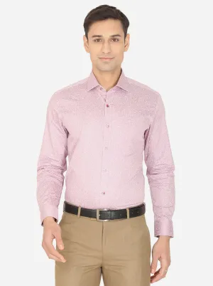 Purple & White Printed Slim Fit Formal Shirt | Greenfibre