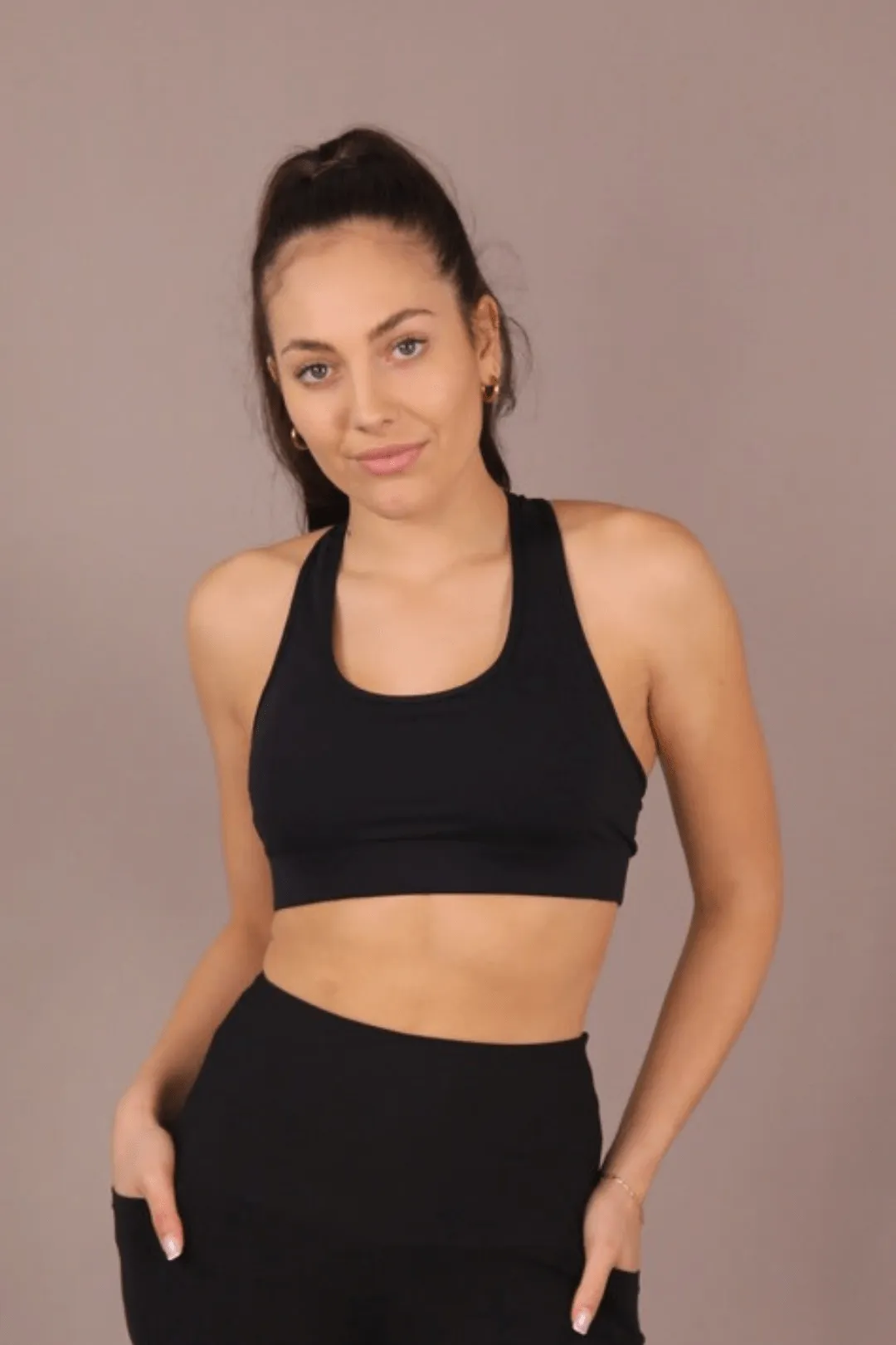 Racerback Sports Bra - Black