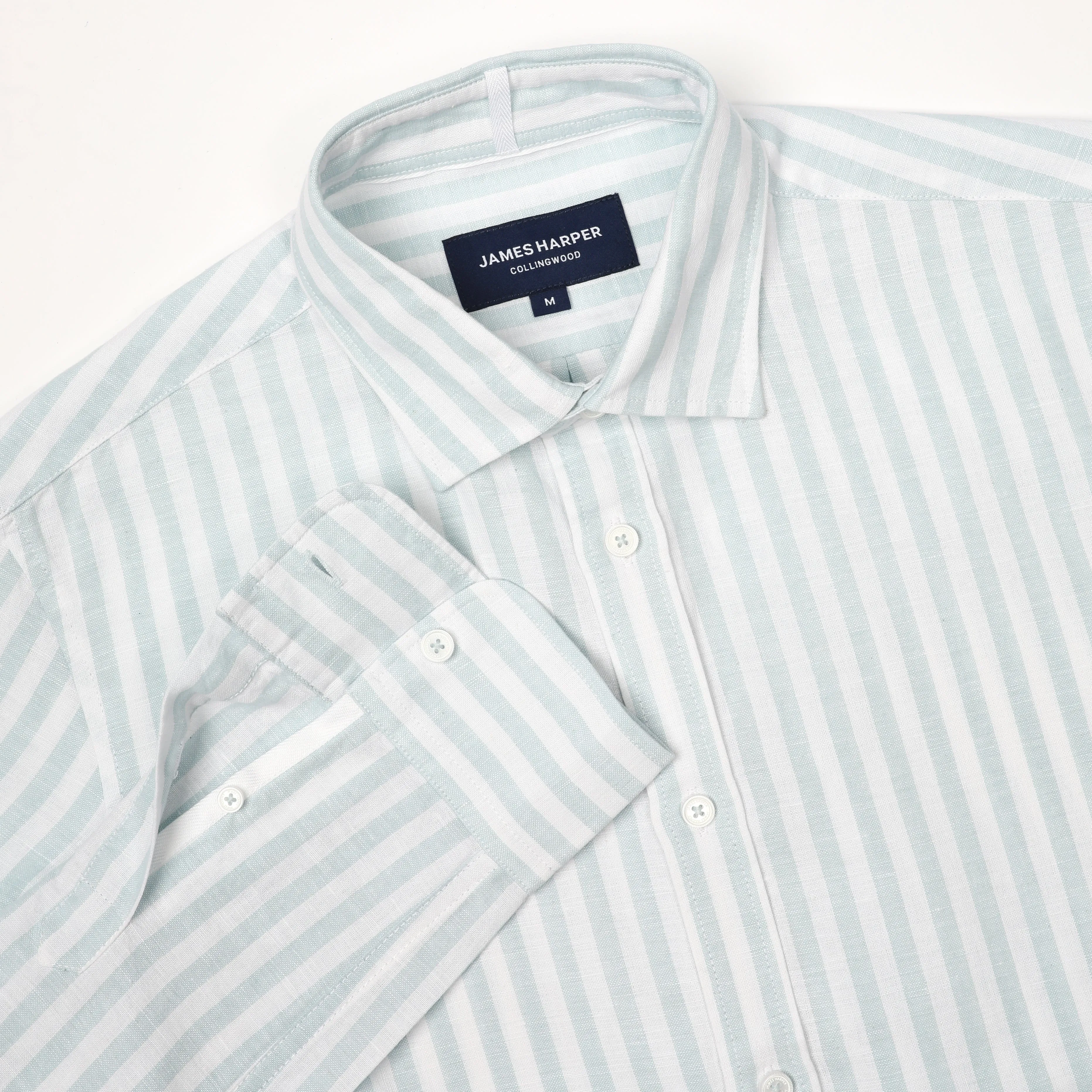 Relaxed Fit Ice Blue Even Stripe Shirt